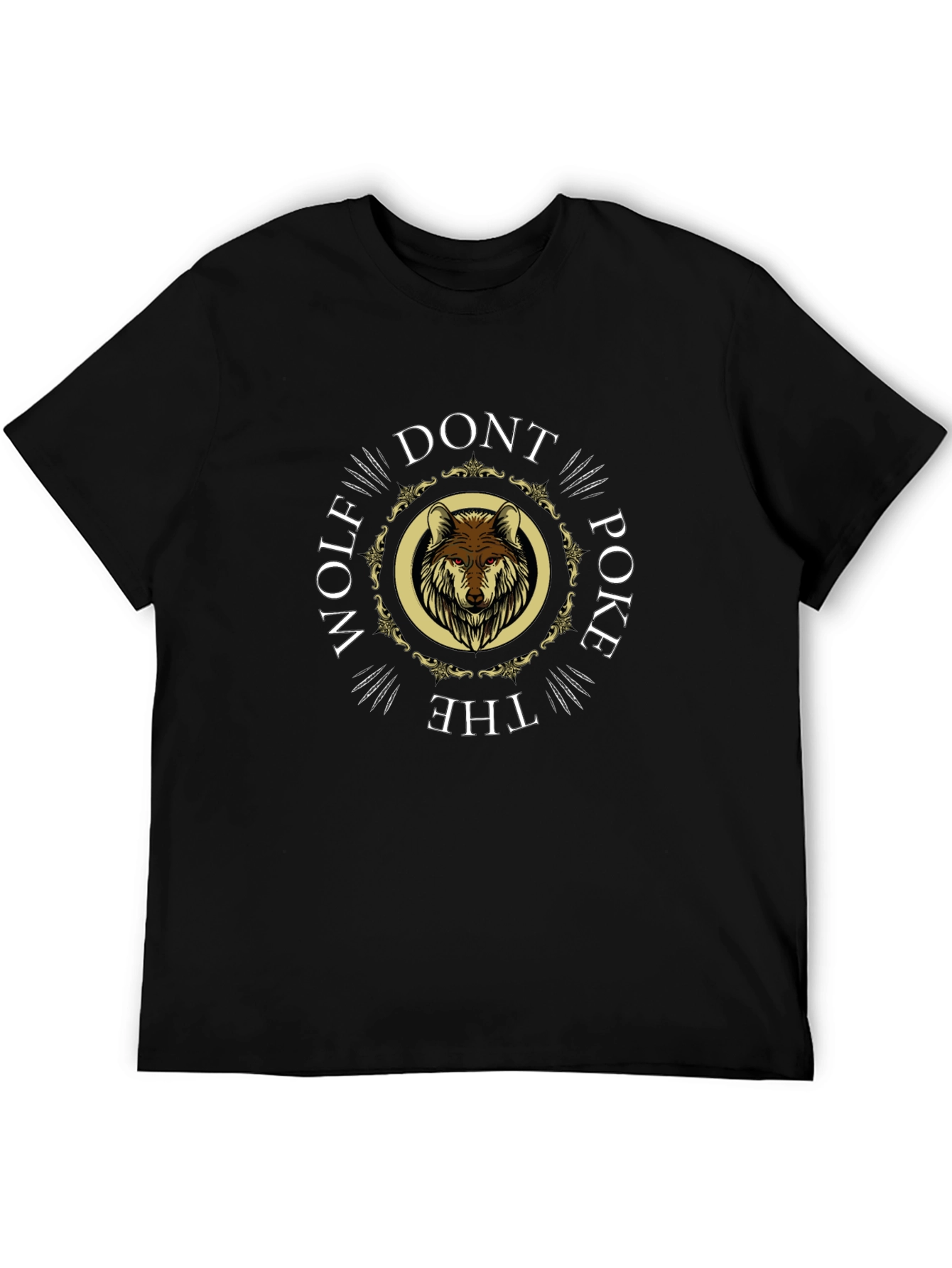 Dont Poke the Wolf Graphic T-Shirt - Black