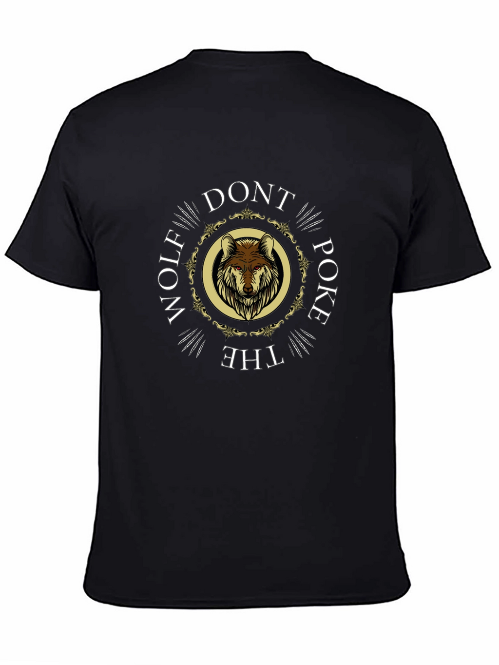 Dont Poke the Wolf Graphic T-Shirt - Black