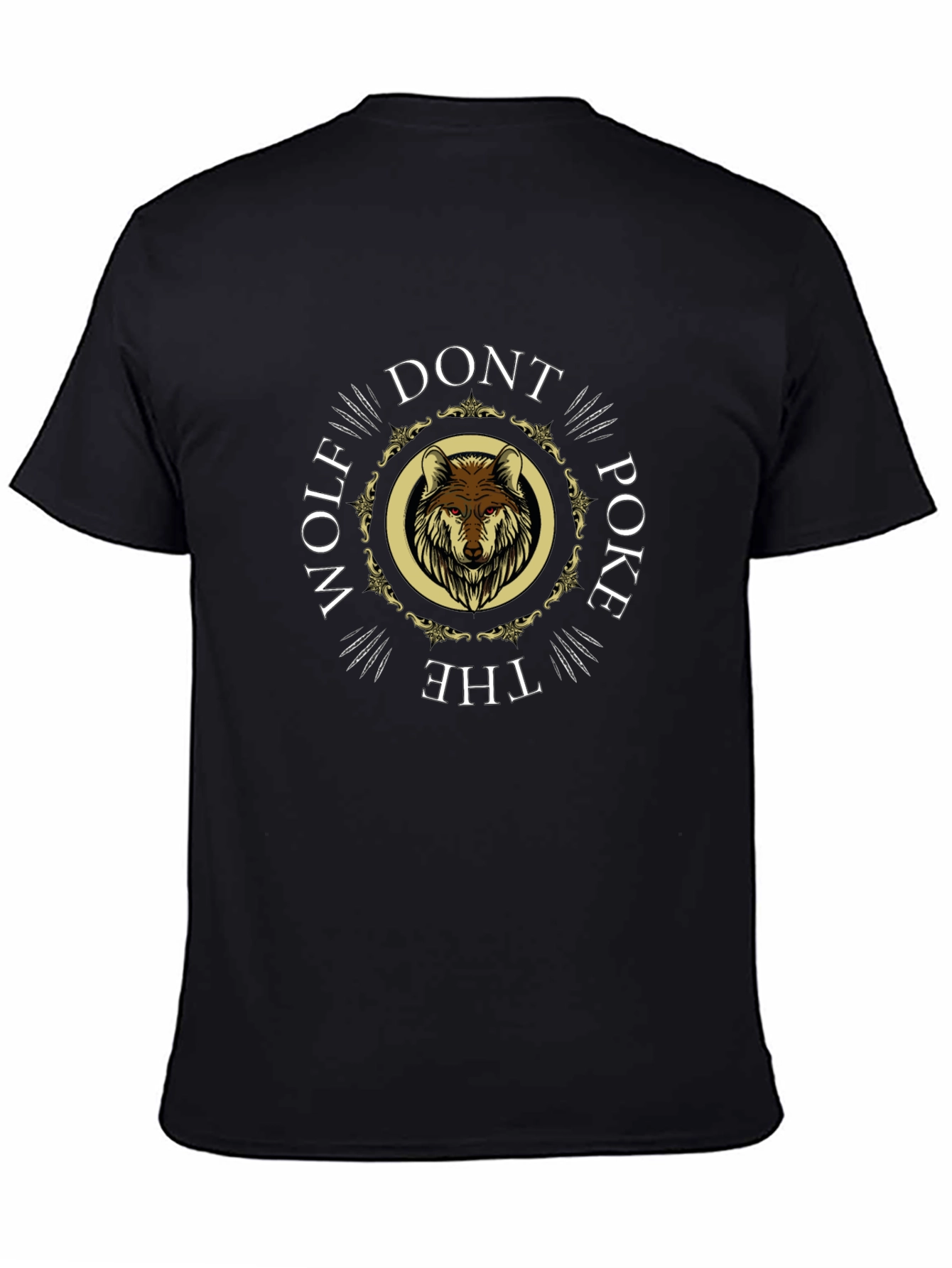 Dont Poke the Wolf Graphic T-Shirt - Black