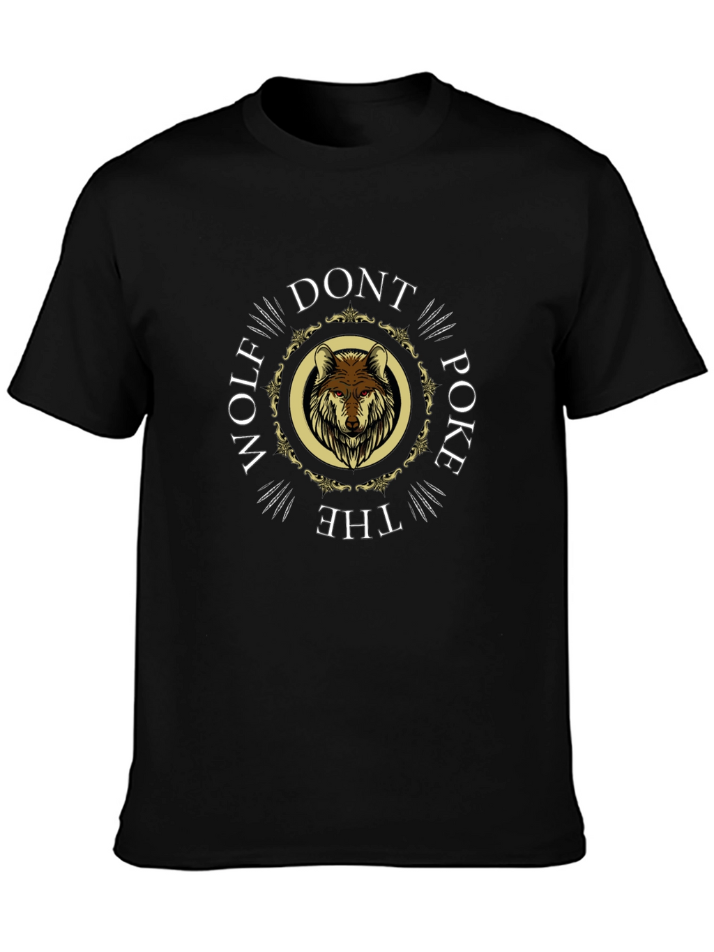 Dont Poke the Wolf Graphic T-Shirt - Black