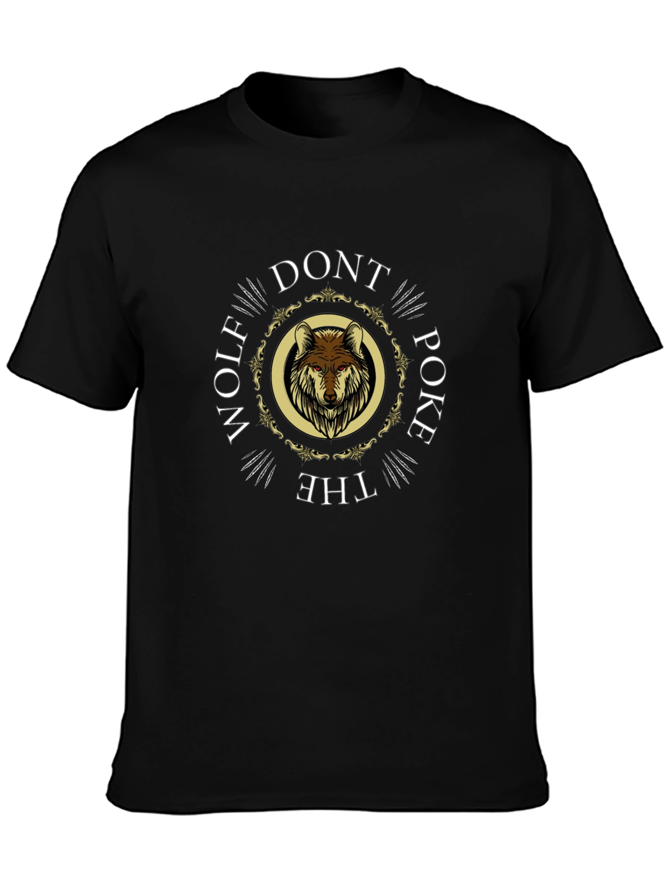 Dont Poke the Wolf Graphic T-Shirt - Black