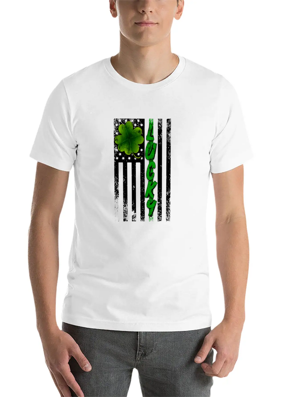 Lucky American Flag For Light Breathable Graphic T-Shirt – Perfect For Casual Days