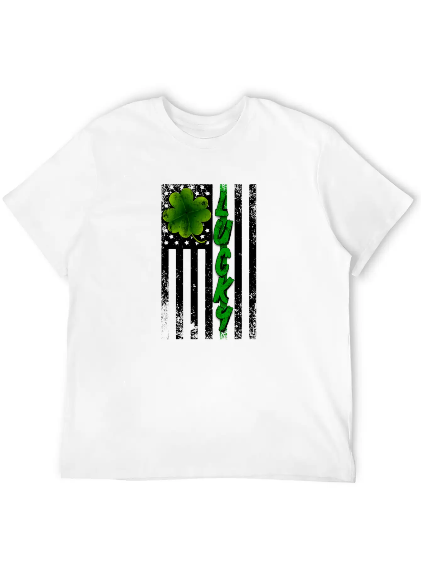 Lucky American Flag For Light Breathable Graphic T-Shirt – Perfect For Casual Days