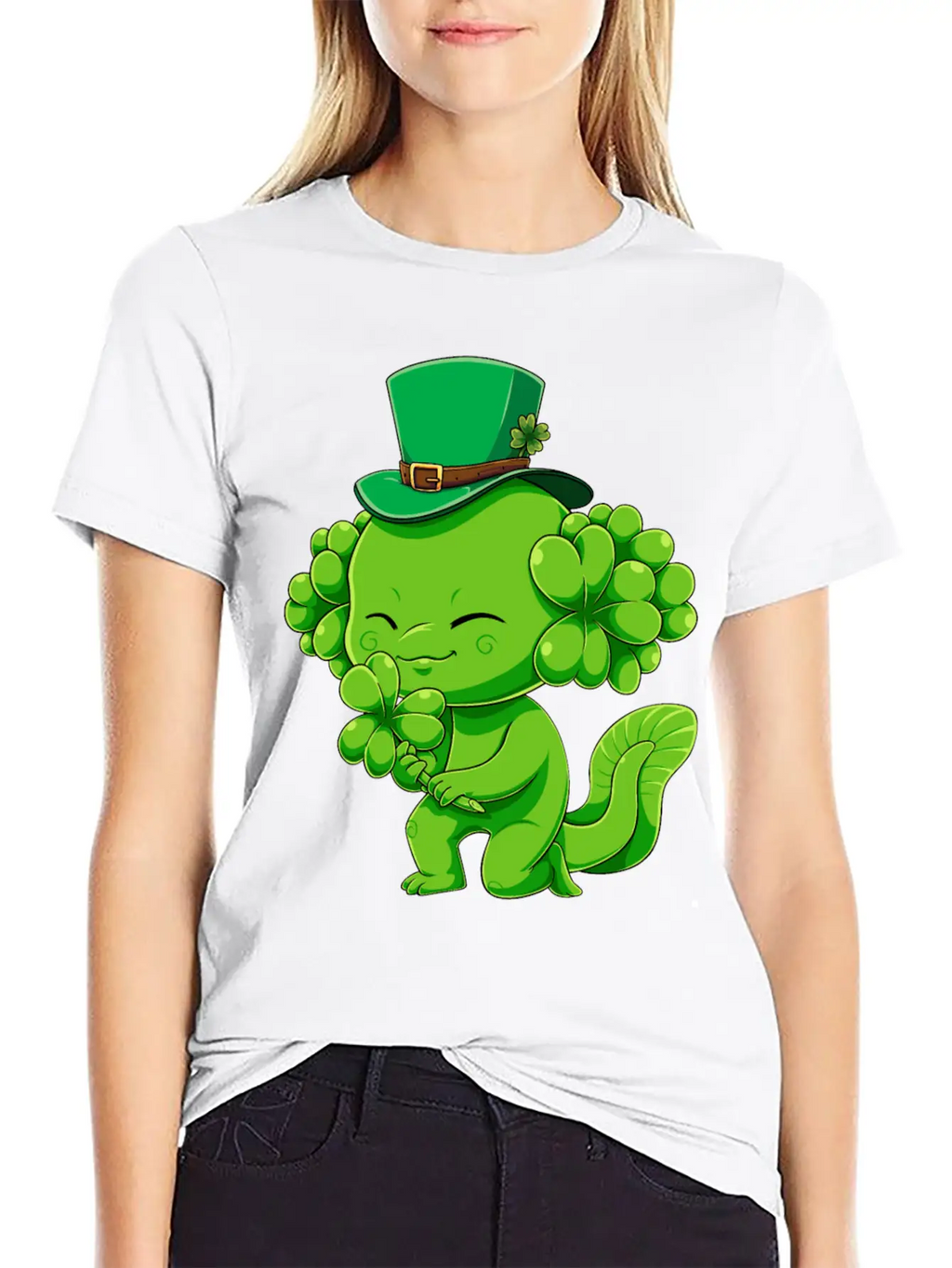 Lucky Axolotl Leprechaun St Patricks Day Irish Sha Essential Cotton Tee For Daily Outfits – Unisex Style