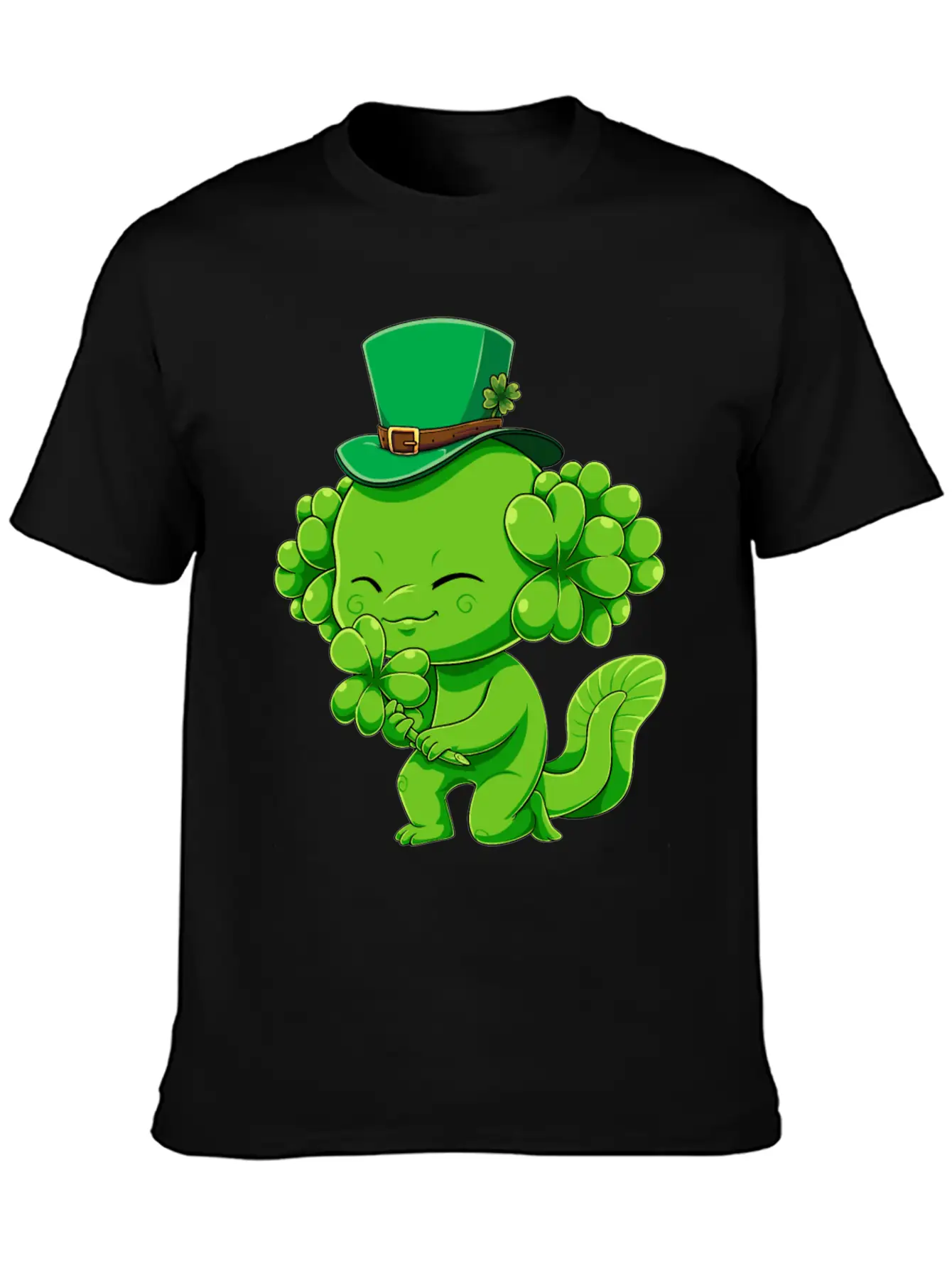 Lucky Axolotl Leprechaun St Patricks Day Irish Sha Essential Cotton Tee For Daily Outfits – Unisex Style