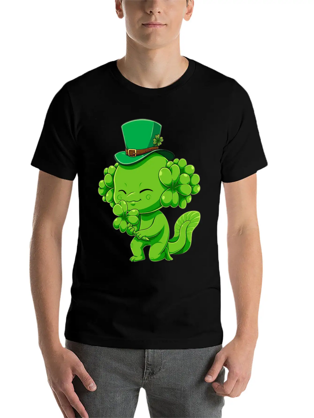 Lucky Axolotl Leprechaun St Patricks Day Irish Sha Essential Cotton Tee For Daily Outfits – Unisex Style