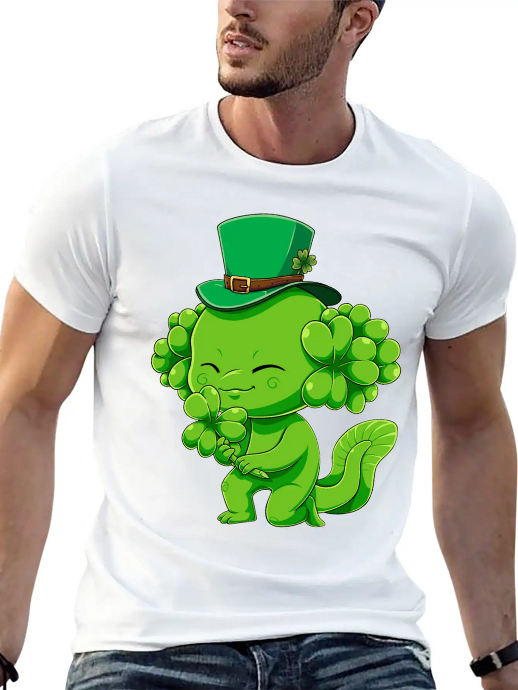 Lucky Axolotl Leprechaun St Patricks Day Irish Sha Essential Cotton Tee For Daily Outfits – Unisex Style