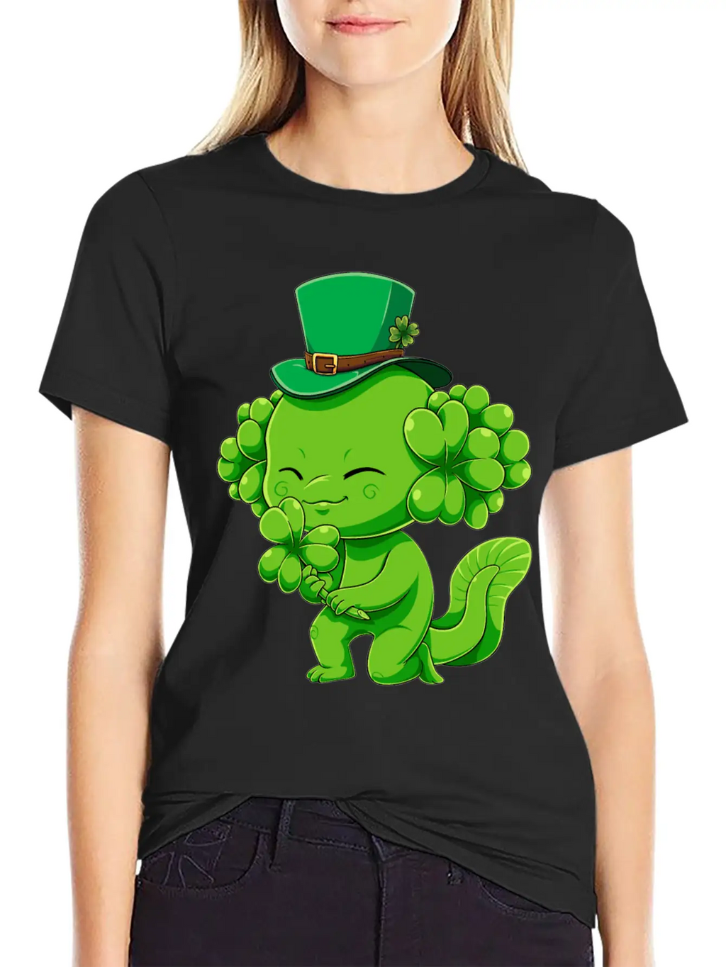 Lucky Axolotl Leprechaun St Patricks Day Irish Sha Essential Cotton Tee For Daily Outfits – Unisex Style