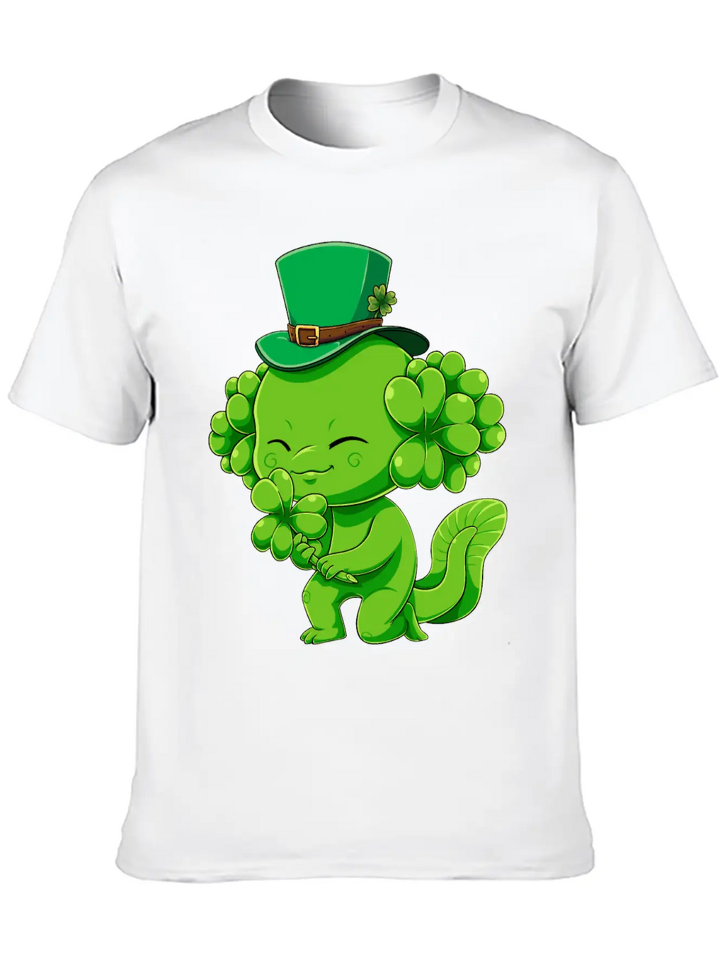 Lucky Axolotl Leprechaun St Patricks Day Irish Sha Essential Cotton Tee For Daily Outfits – Unisex Style