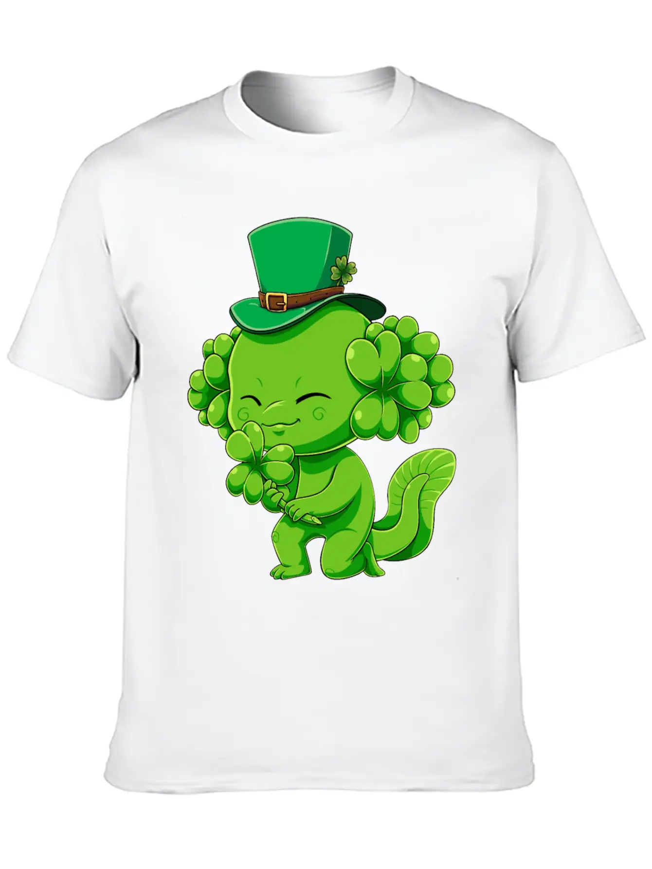 Lucky Axolotl Leprechaun St Patricks Day Irish Sha Essential Cotton Tee For Daily Outfits – Unisex Style