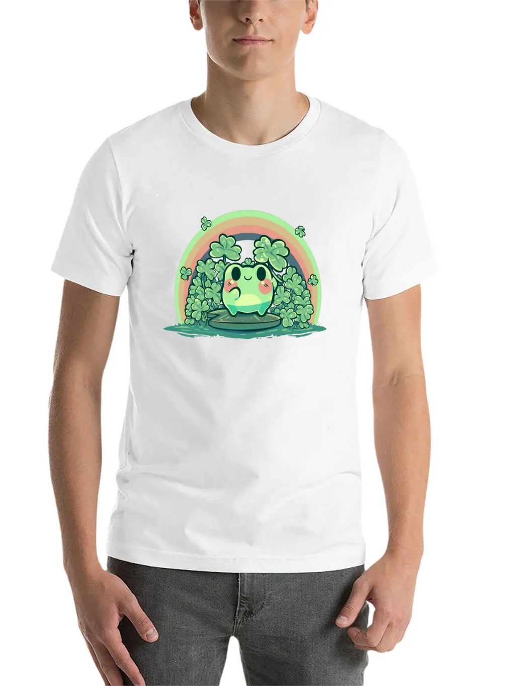 Lucky Cute Frog Breathable Soft Cotton T-Shirt – Timeless Casual Look