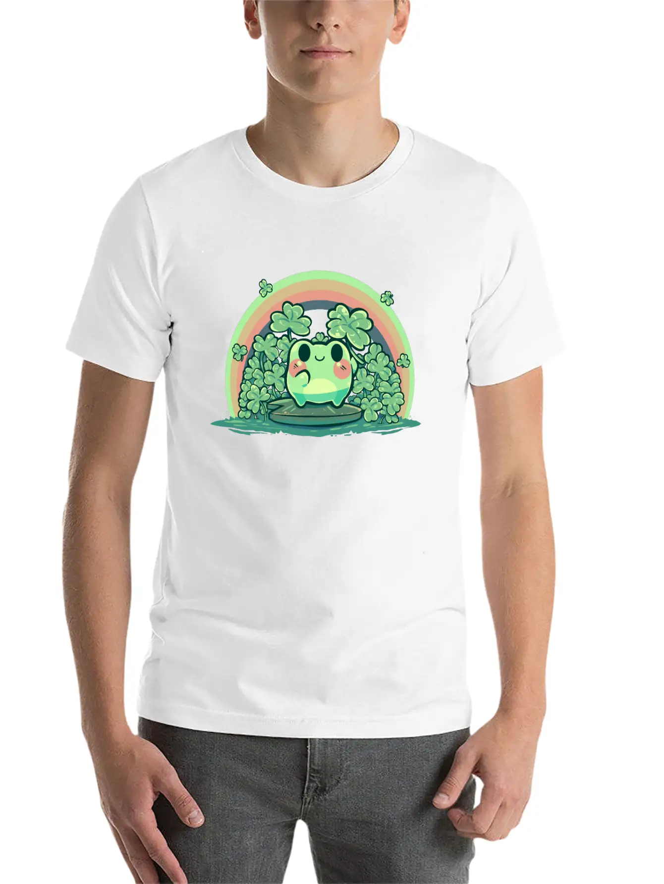 Lucky Cute Frog Breathable Soft Cotton T-Shirt – Timeless Casual Look