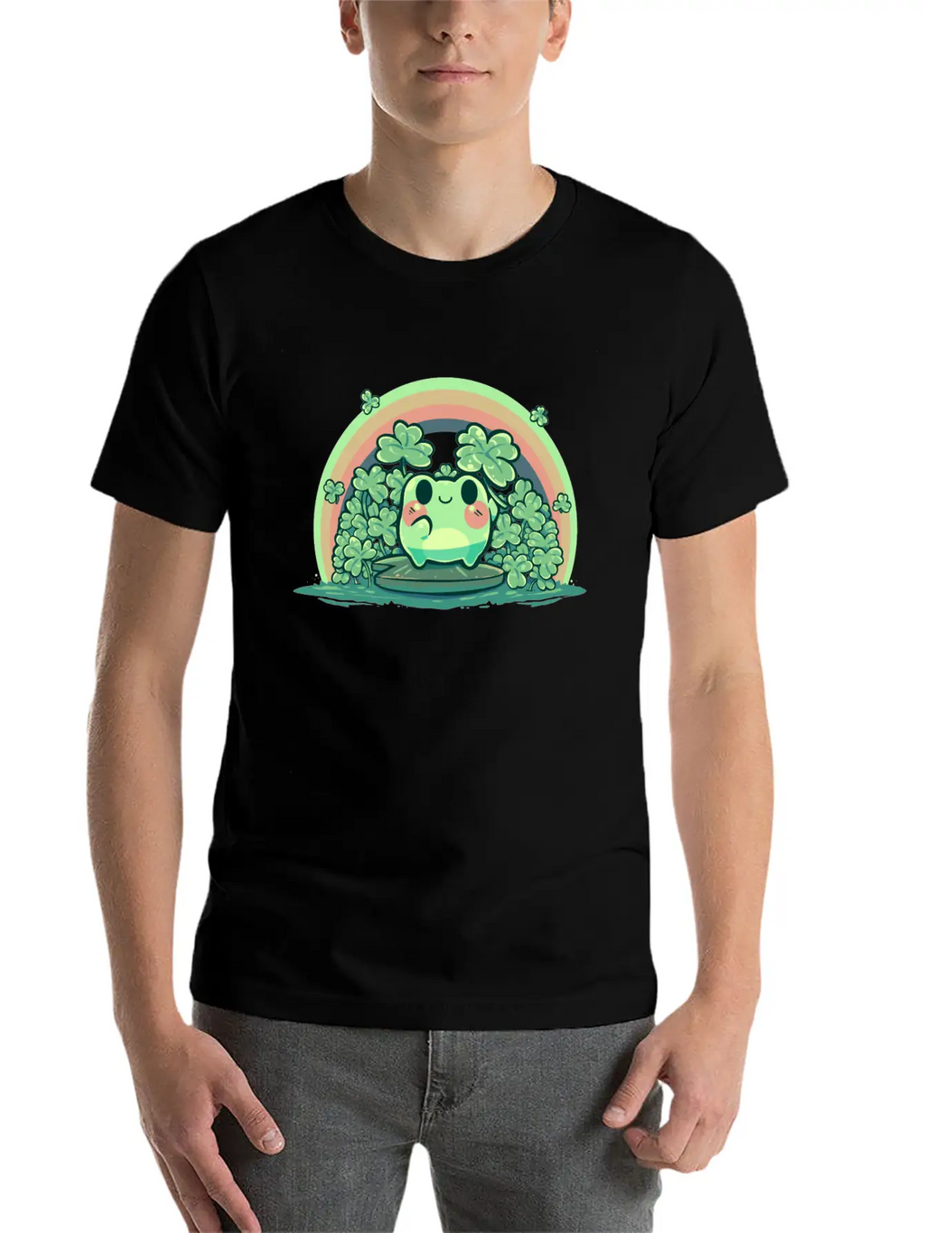 Lucky Cute Frog Breathable Soft Cotton T-Shirt – Timeless Casual Look