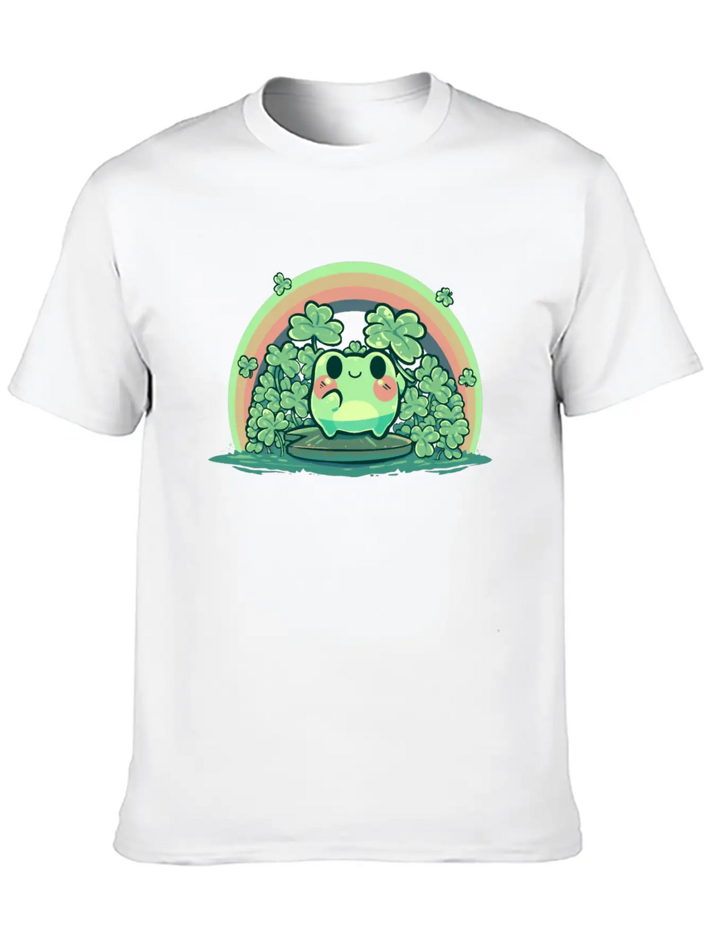 Lucky Cute Frog Breathable Soft Cotton T-Shirt – Timeless Casual Look