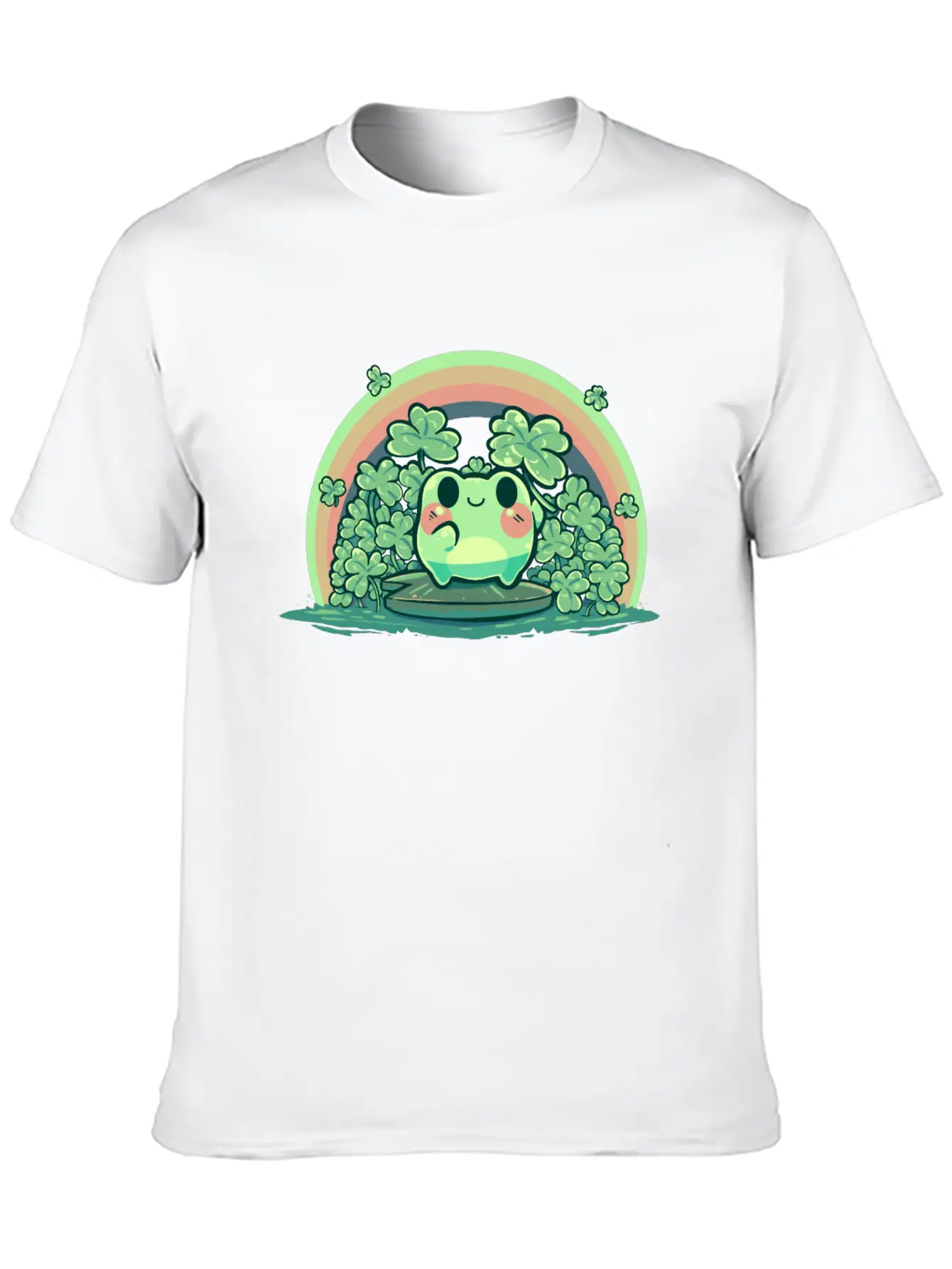 Lucky Cute Frog Breathable Soft Cotton T-Shirt – Timeless Casual Look