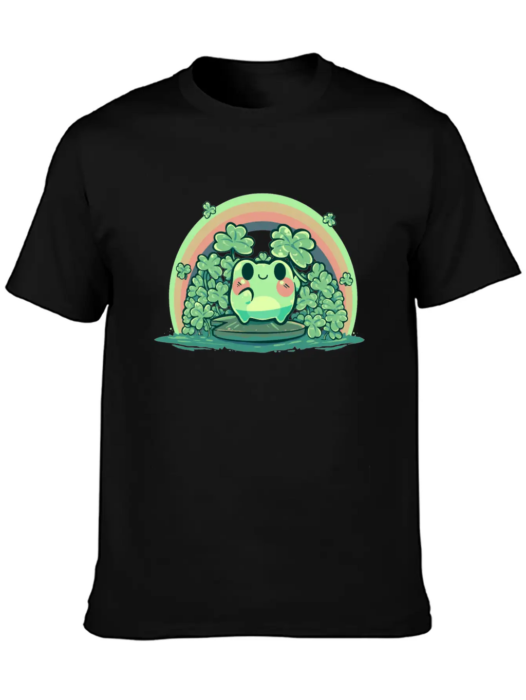 Lucky Cute Frog Breathable Soft Cotton T-Shirt – Timeless Casual Look