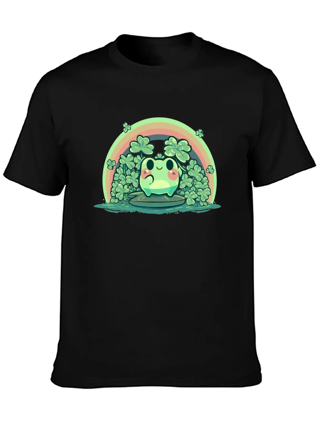 Lucky Cute Frog Breathable Soft Cotton T-Shirt – Timeless Casual Look