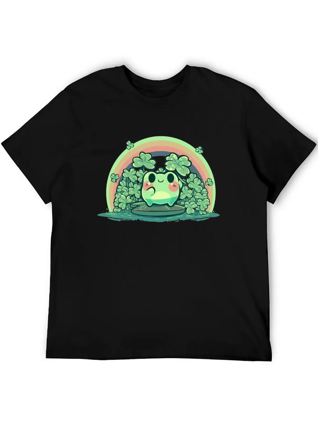 Lucky Cute Frog Breathable Soft Cotton T-Shirt – Timeless Casual Look
