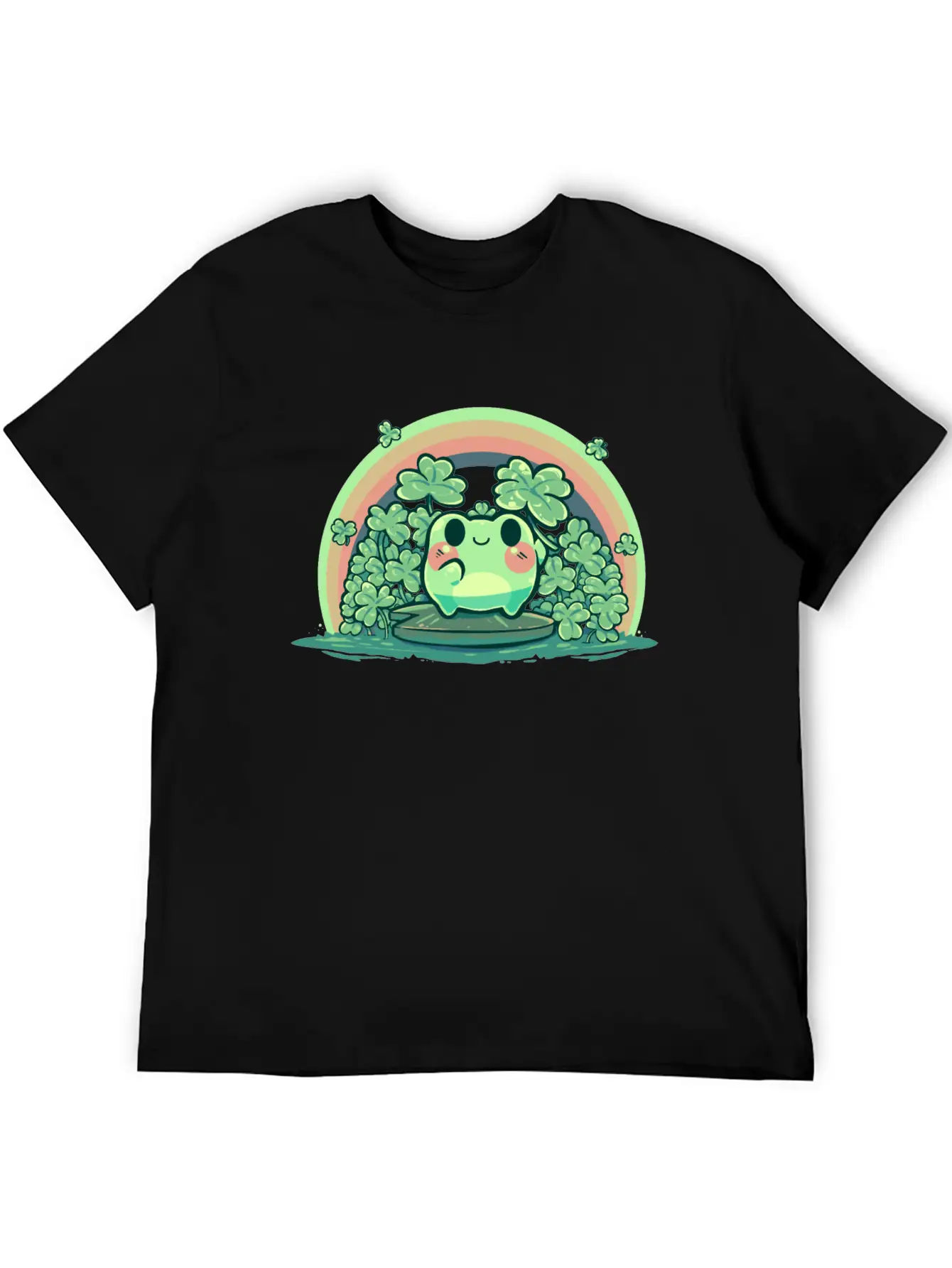 Lucky Cute Frog Breathable Soft Cotton T-Shirt – Timeless Casual Look