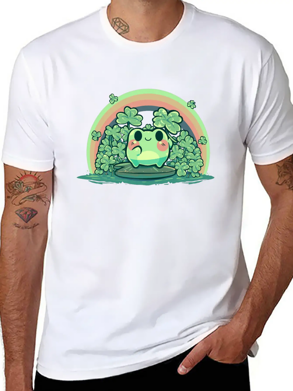 Lucky Cute Frog Breathable Soft Cotton T-Shirt – Timeless Casual Look