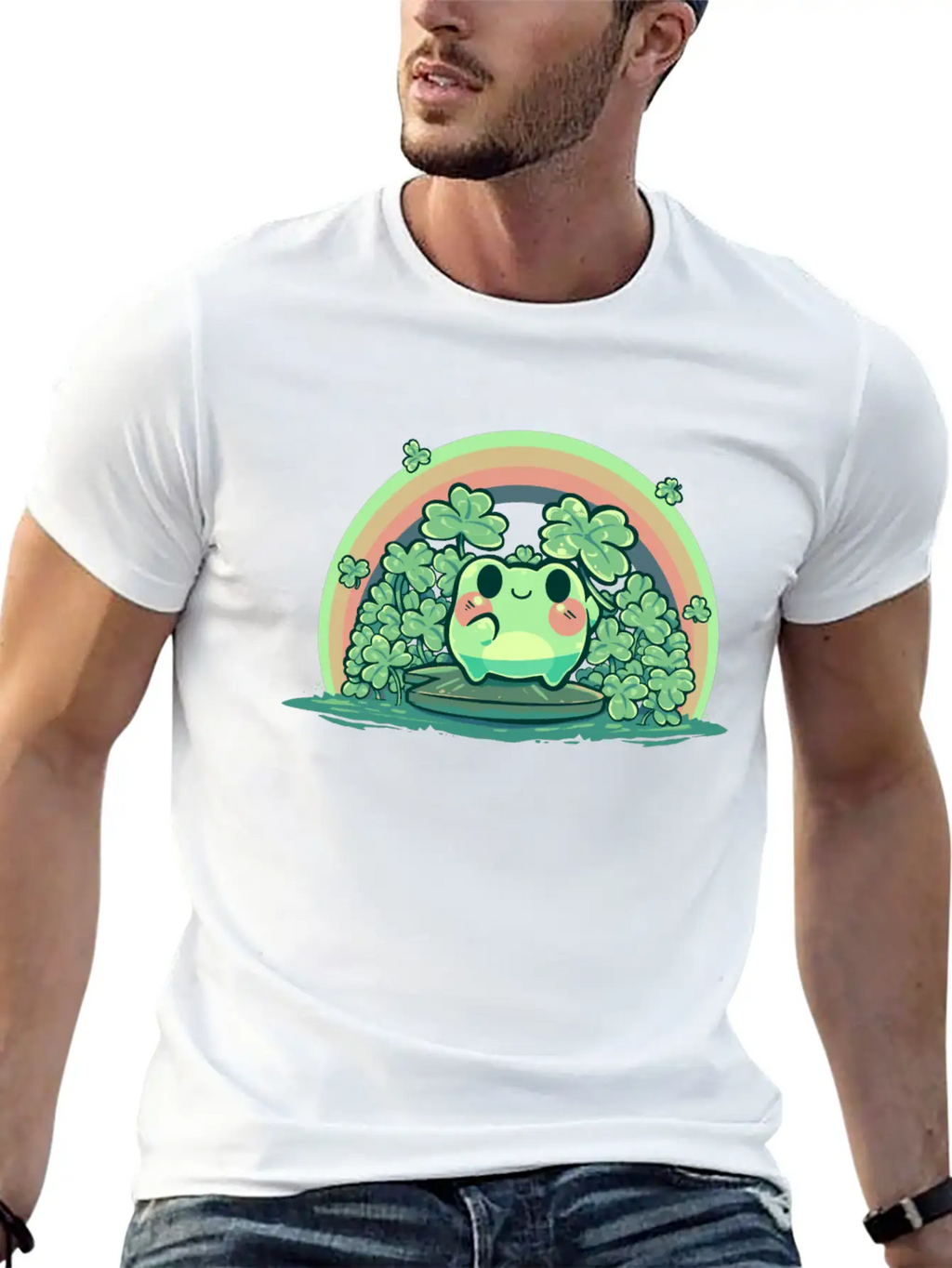 Lucky Cute Frog Breathable Soft Cotton T-Shirt – Timeless Casual Look
