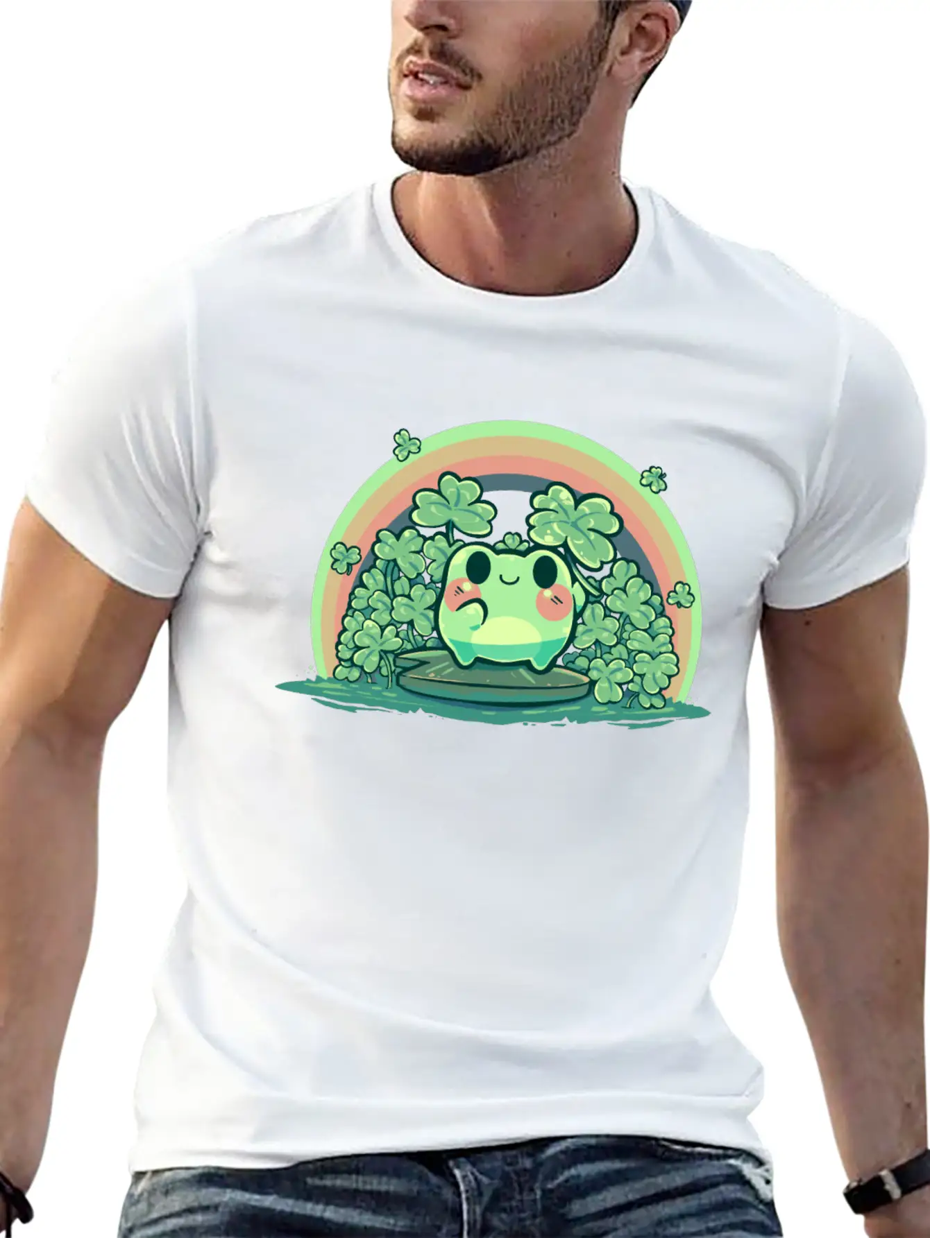 Lucky Cute Frog Breathable Soft Cotton T-Shirt – Timeless Casual Look