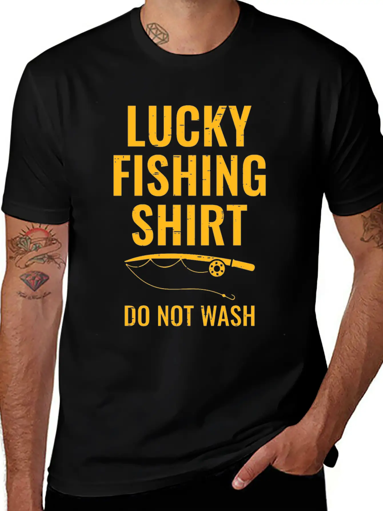 Lucky Fishing Shirt For Fish Hunter And Fisherman Stylish Everyday T-Shirt – Unisex Basic Cotton Tee