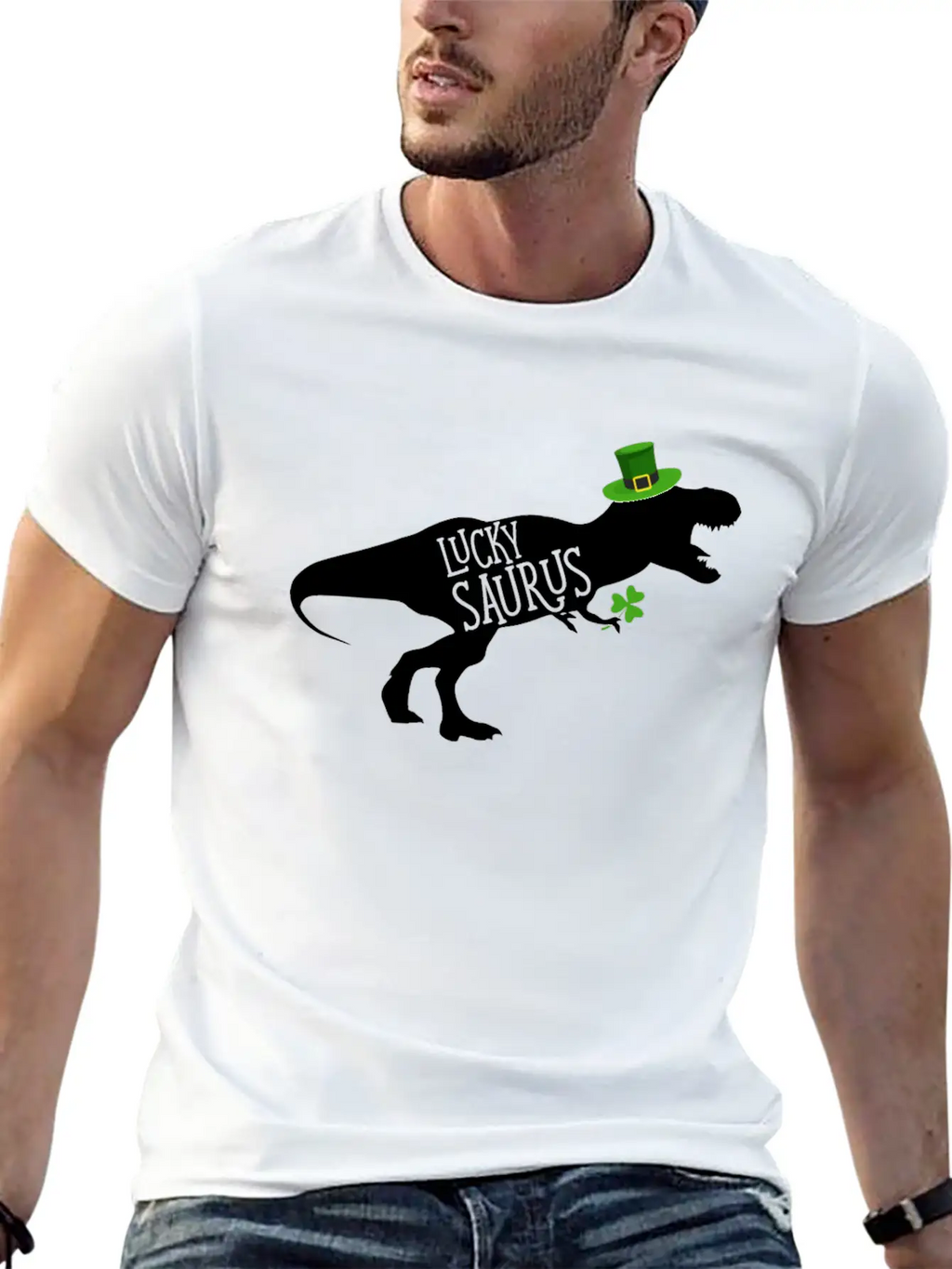 Lucky Saurus Dinosaur Shamrock St Patrick's Day Classic Cotton Tee – Unisex Comfort For Any Season