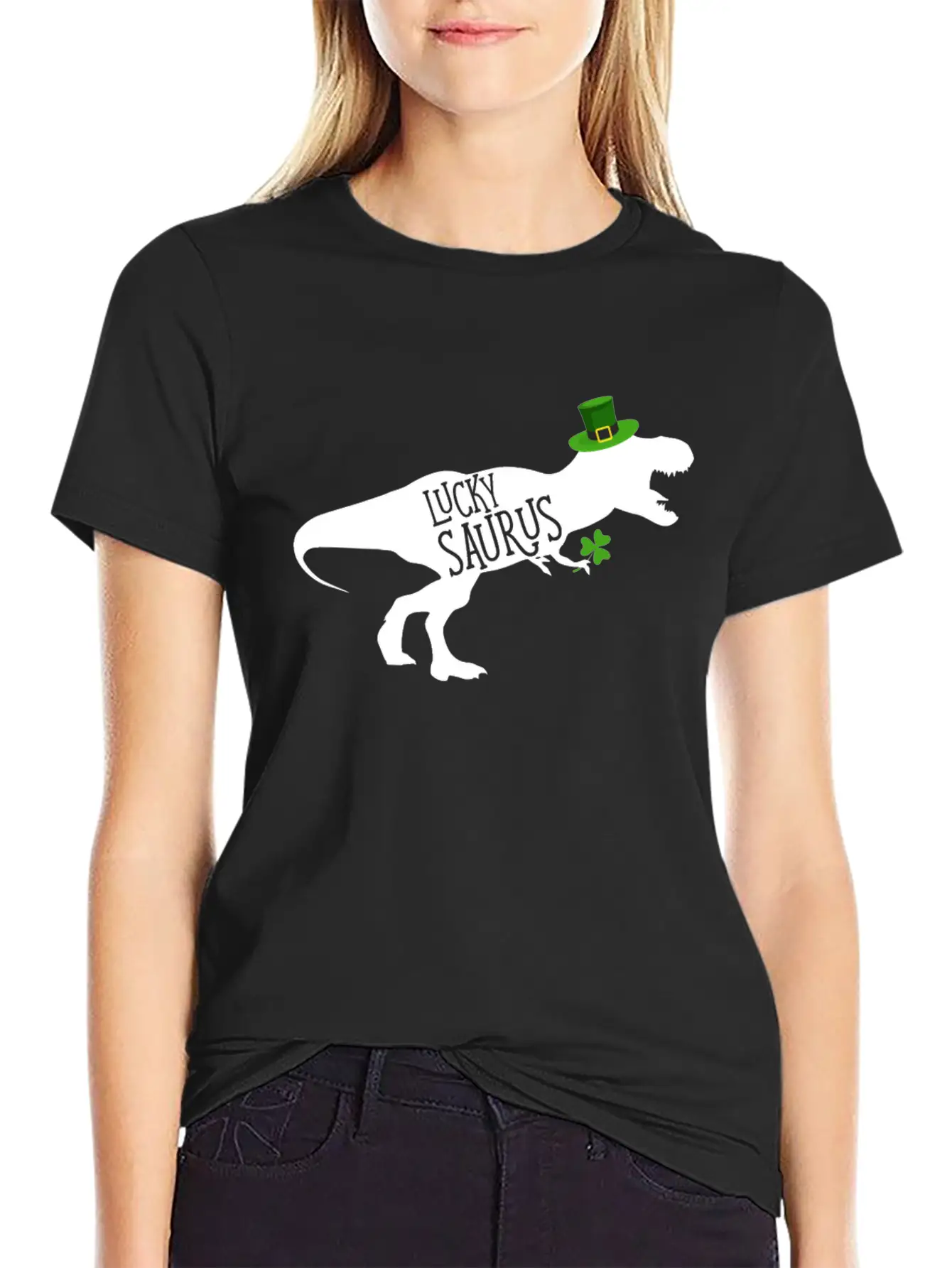 Lucky Saurus Dinosaur Shamrock St Patrick's Day Classic Cotton Tee – Unisex Comfort For Any Season