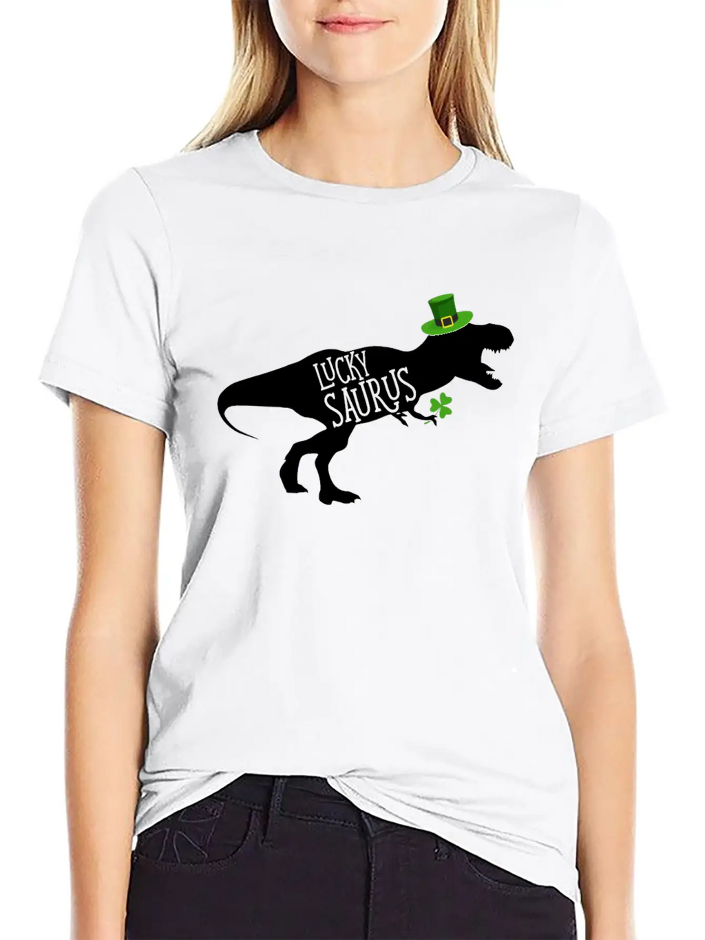 Lucky Saurus Dinosaur Shamrock St Patrick's Day Classic Cotton Tee – Unisex Comfort For Any Season