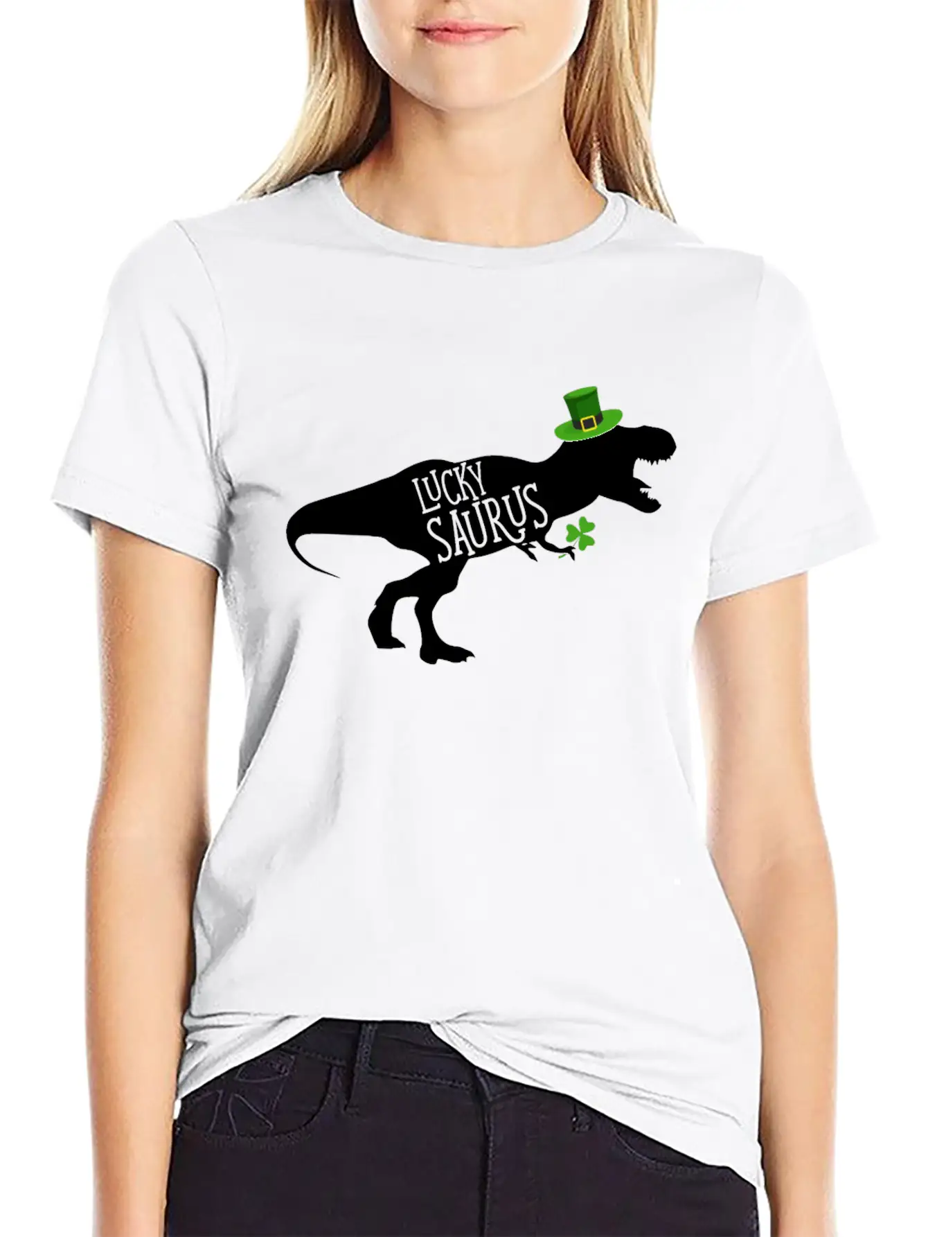 Lucky Saurus Dinosaur Shamrock St Patrick's Day Classic Cotton Tee – Unisex Comfort For Any Season