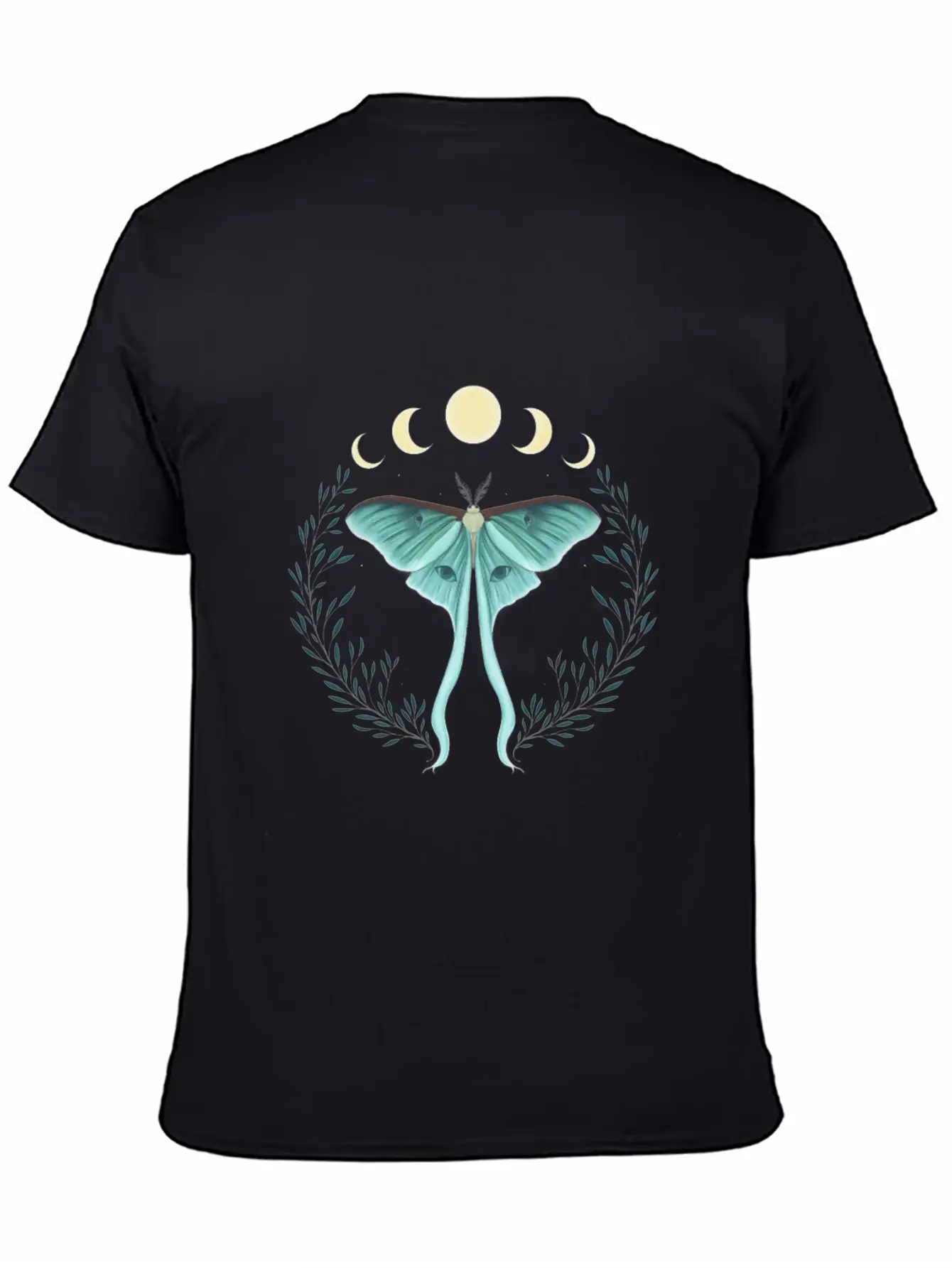 Luna Moth Botanical Moon Phase Breathable Soft Cotton T-Shirt – Timeless Casual Look