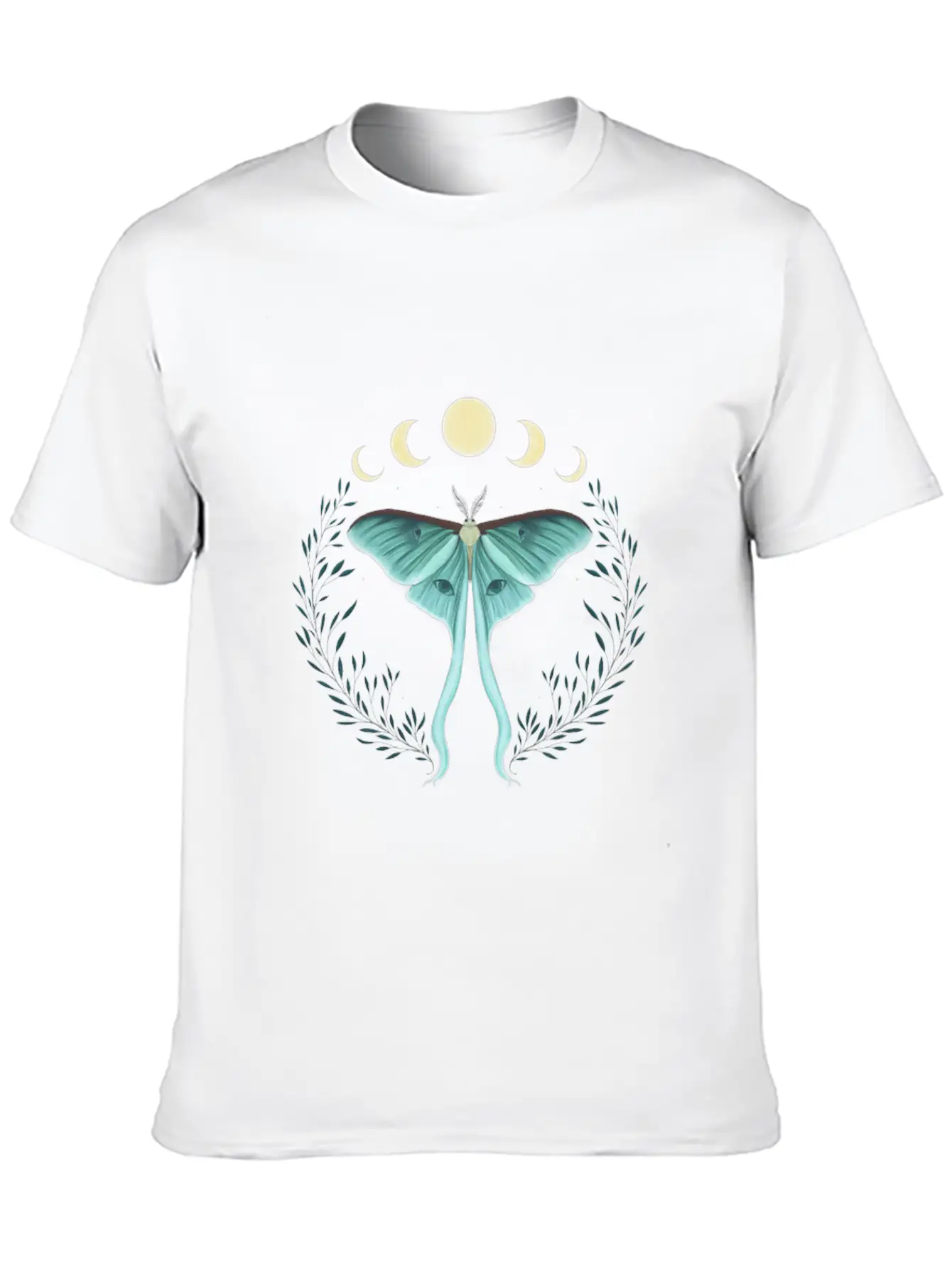 Luna Moth Botanical Moon Phase Breathable Soft Cotton T-Shirt – Timeless Casual Look