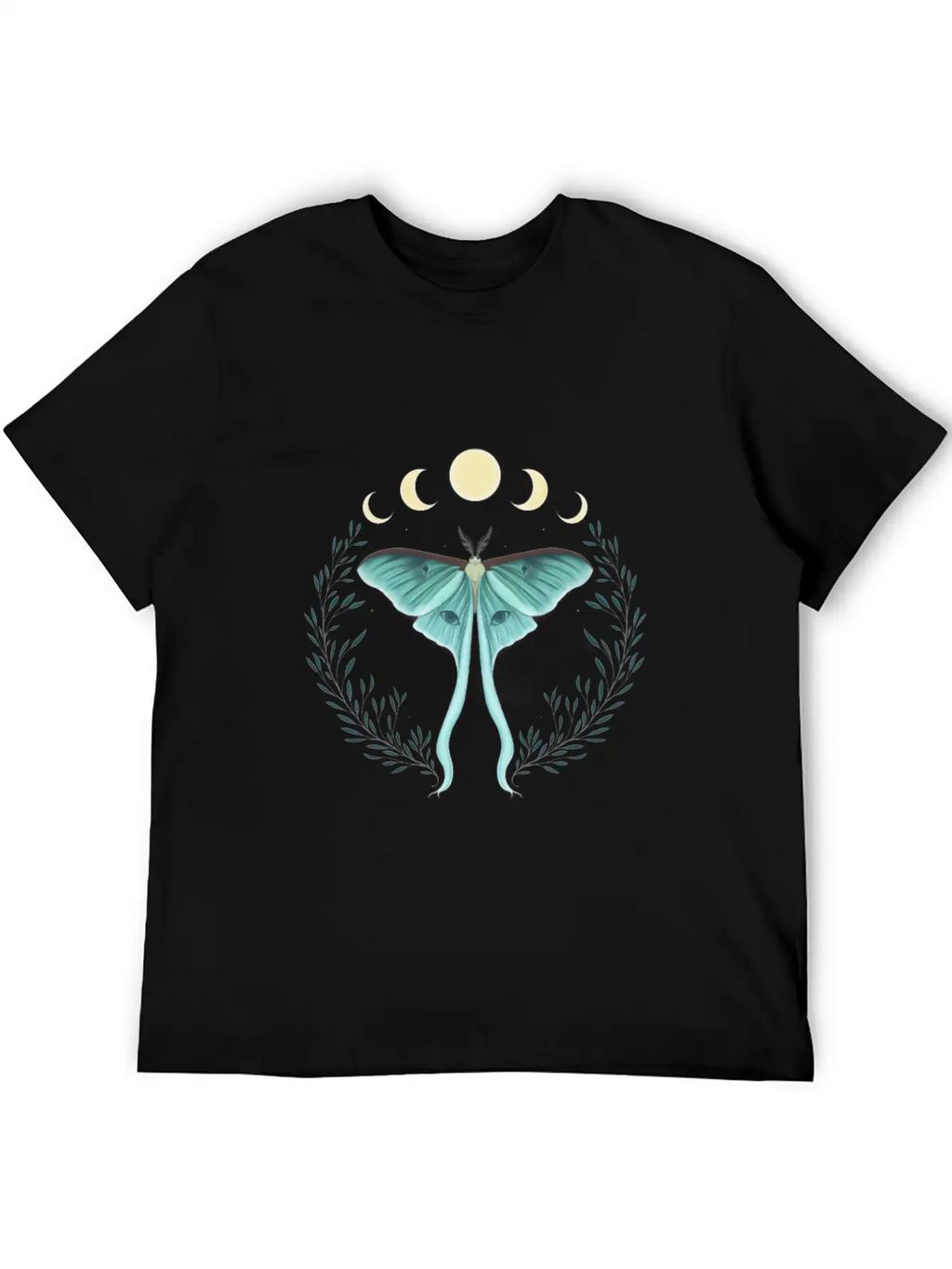 Luna Moth Botanical Moon Phase Breathable Soft Cotton T-Shirt – Timeless Casual Look