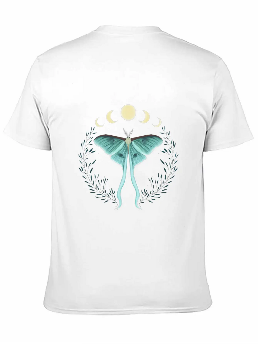 Luna Moth Botanical Moon Phase Breathable Soft Cotton T-Shirt – Timeless Casual Look