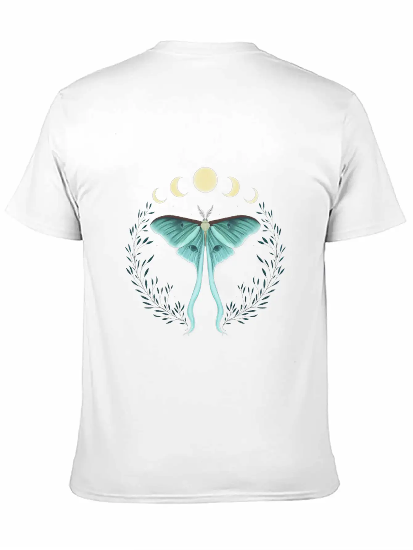 Luna Moth Botanical Moon Phase Breathable Soft Cotton T-Shirt – Timeless Casual Look