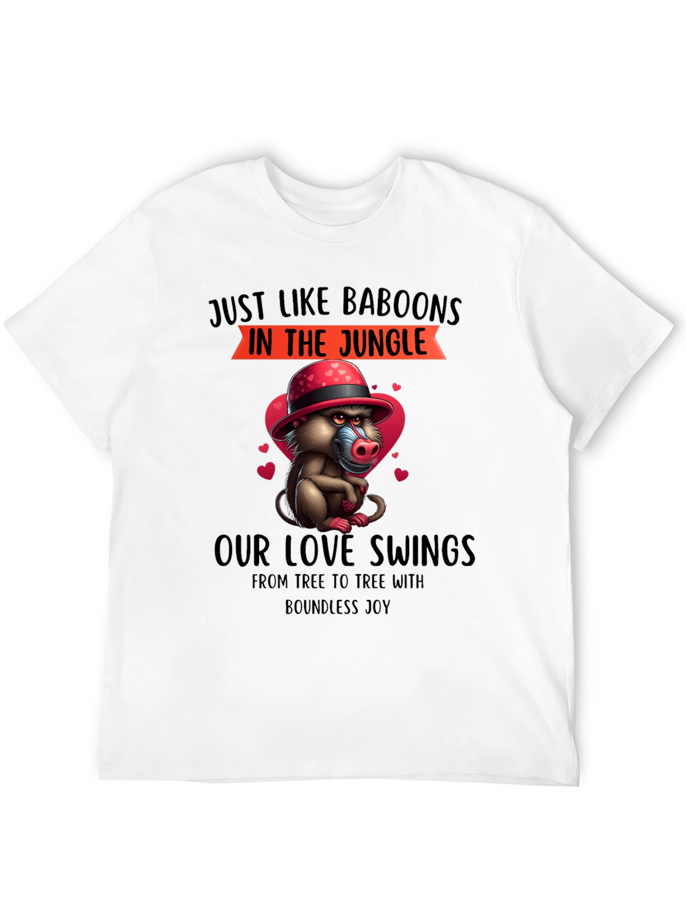Baboon Love Swings T-Shirt - Jungle Romance Tee