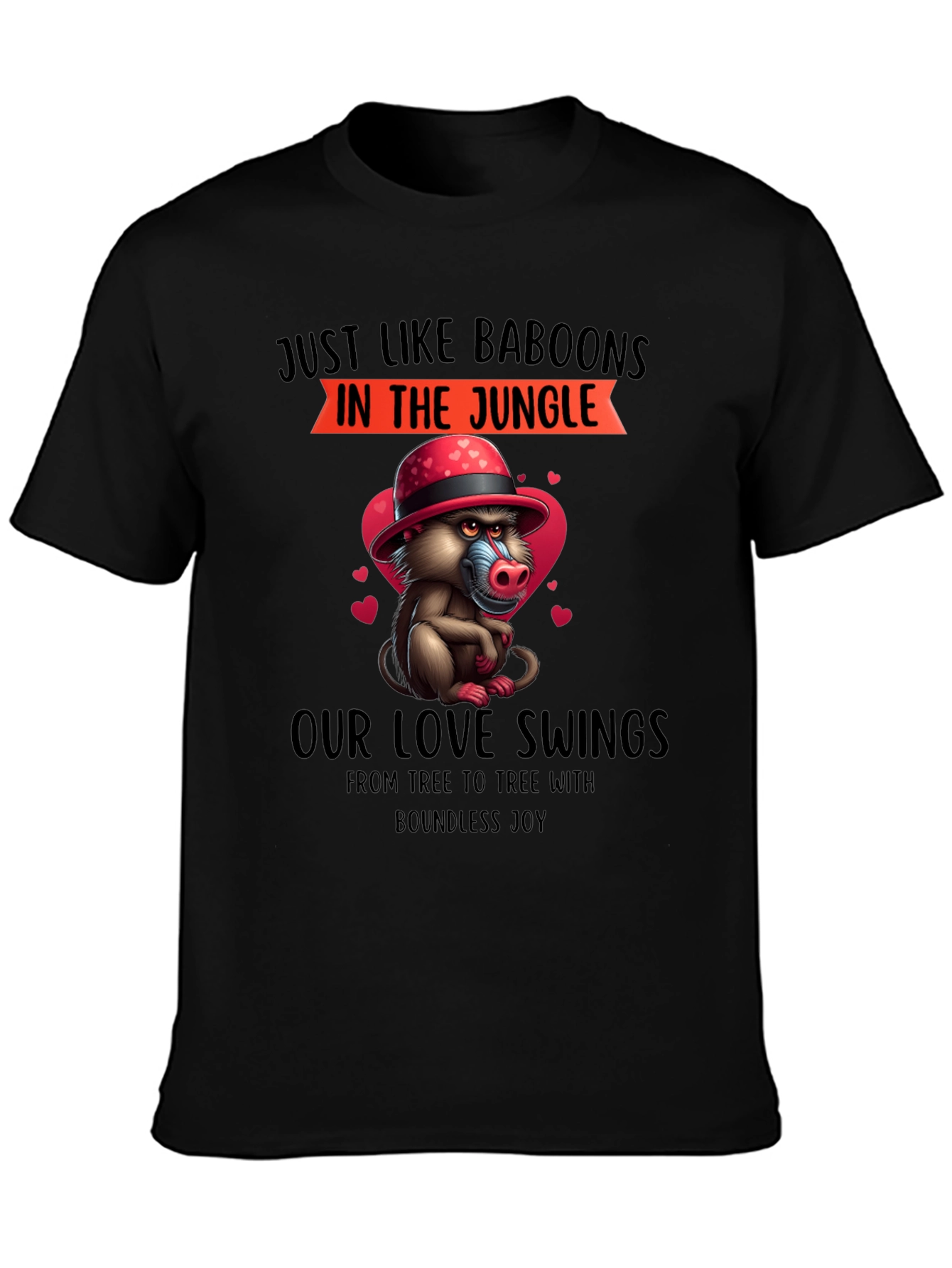 Baboon Love Swings T-Shirt - Jungle Romance Tee