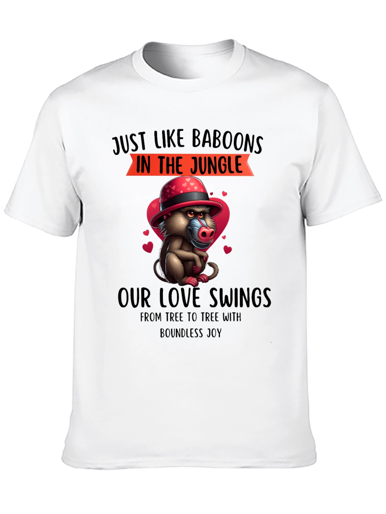 Baboon Love Swings T-Shirt - Jungle Romance Tee