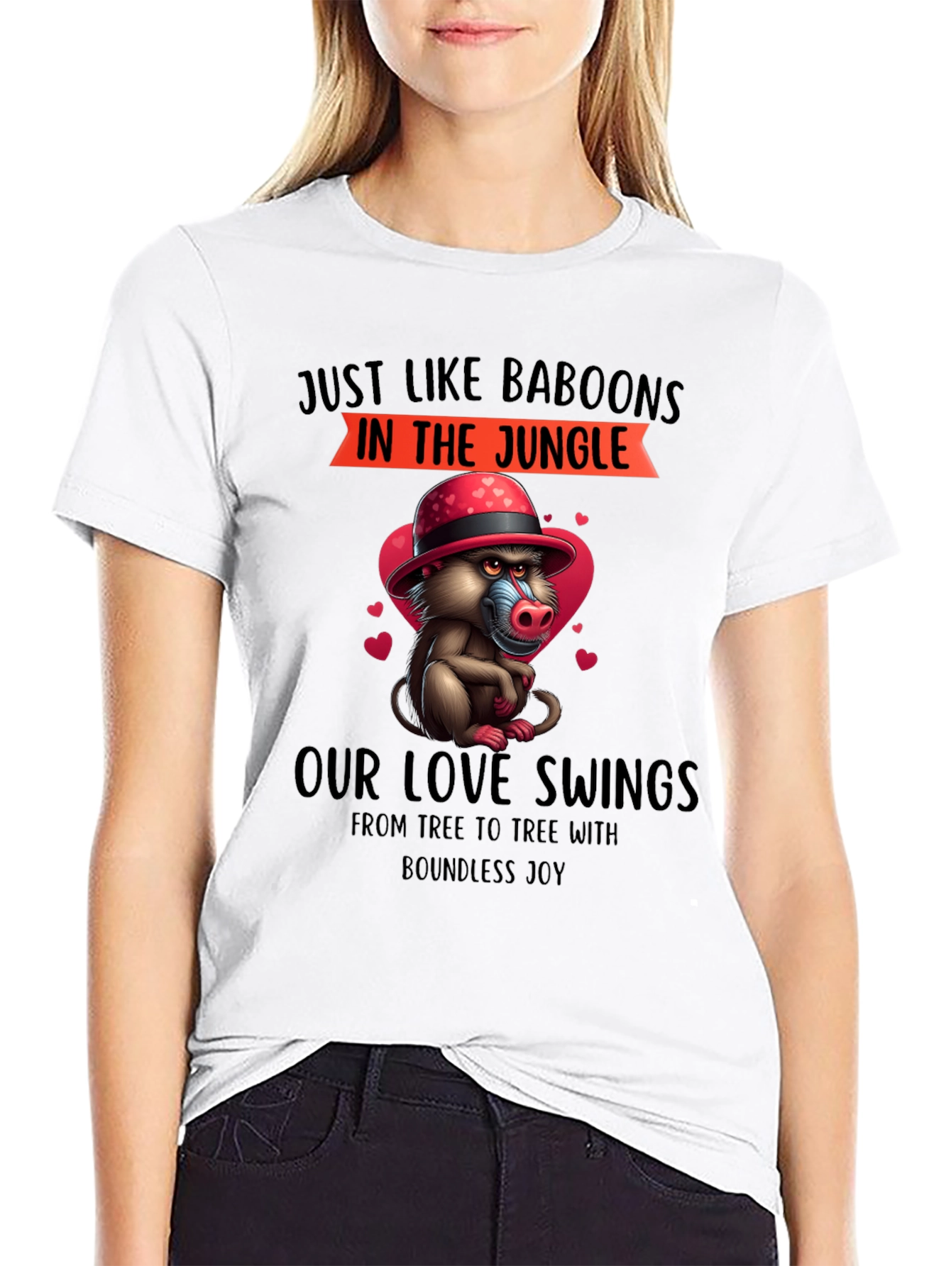 Baboon Love Swings T-Shirt - Jungle Romance Tee
