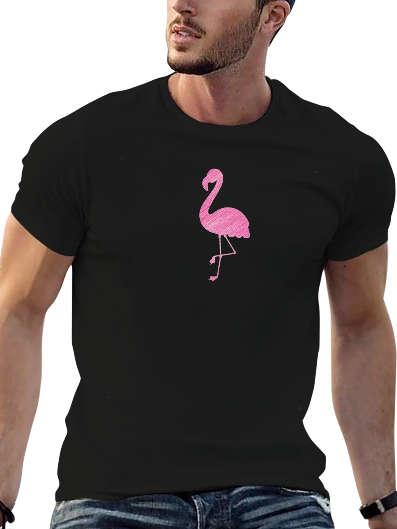 Black Flamingo Graphic Tee Shirt