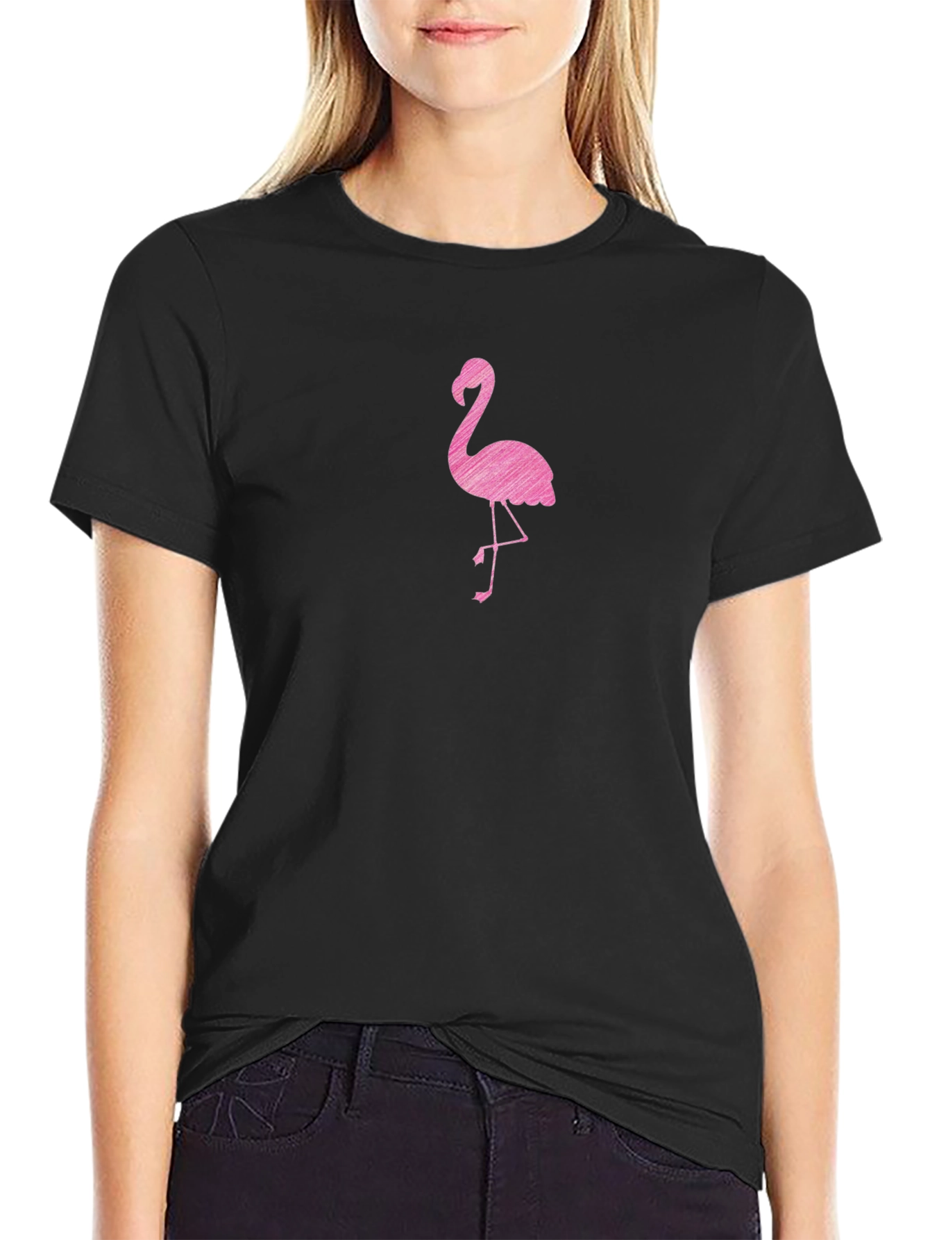 Black Flamingo Graphic Tee Shirt