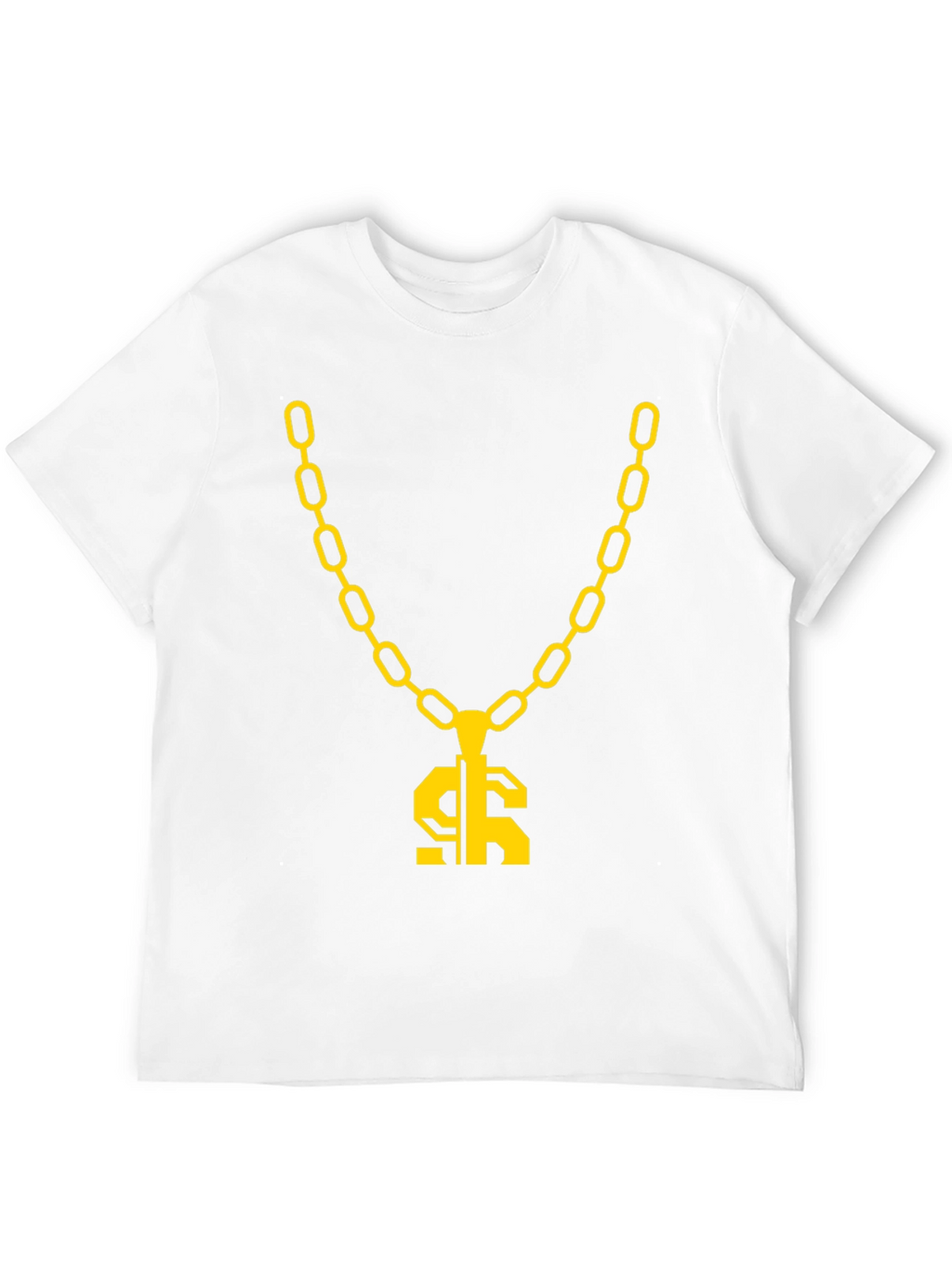 Gold Chain Dollar Sign Black Graphic Tee