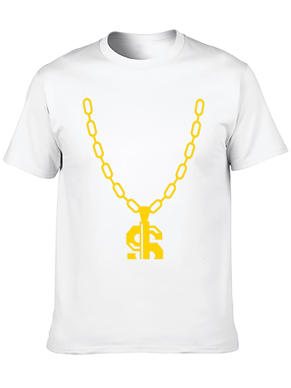 Gold Chain Dollar Sign Black Graphic Tee