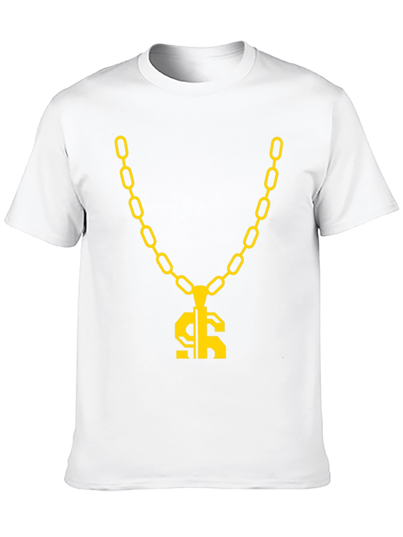 Gold Chain Dollar Sign Black Graphic Tee