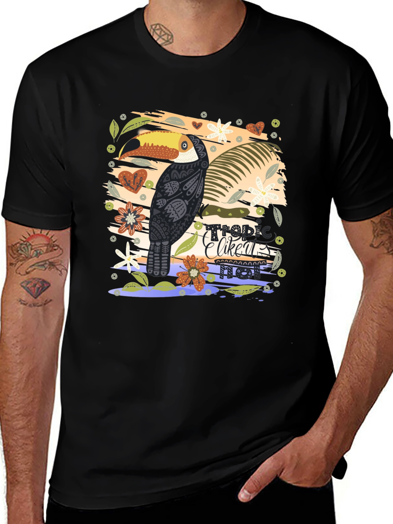 Tropical Toucan Graphic Tee - Modern Style