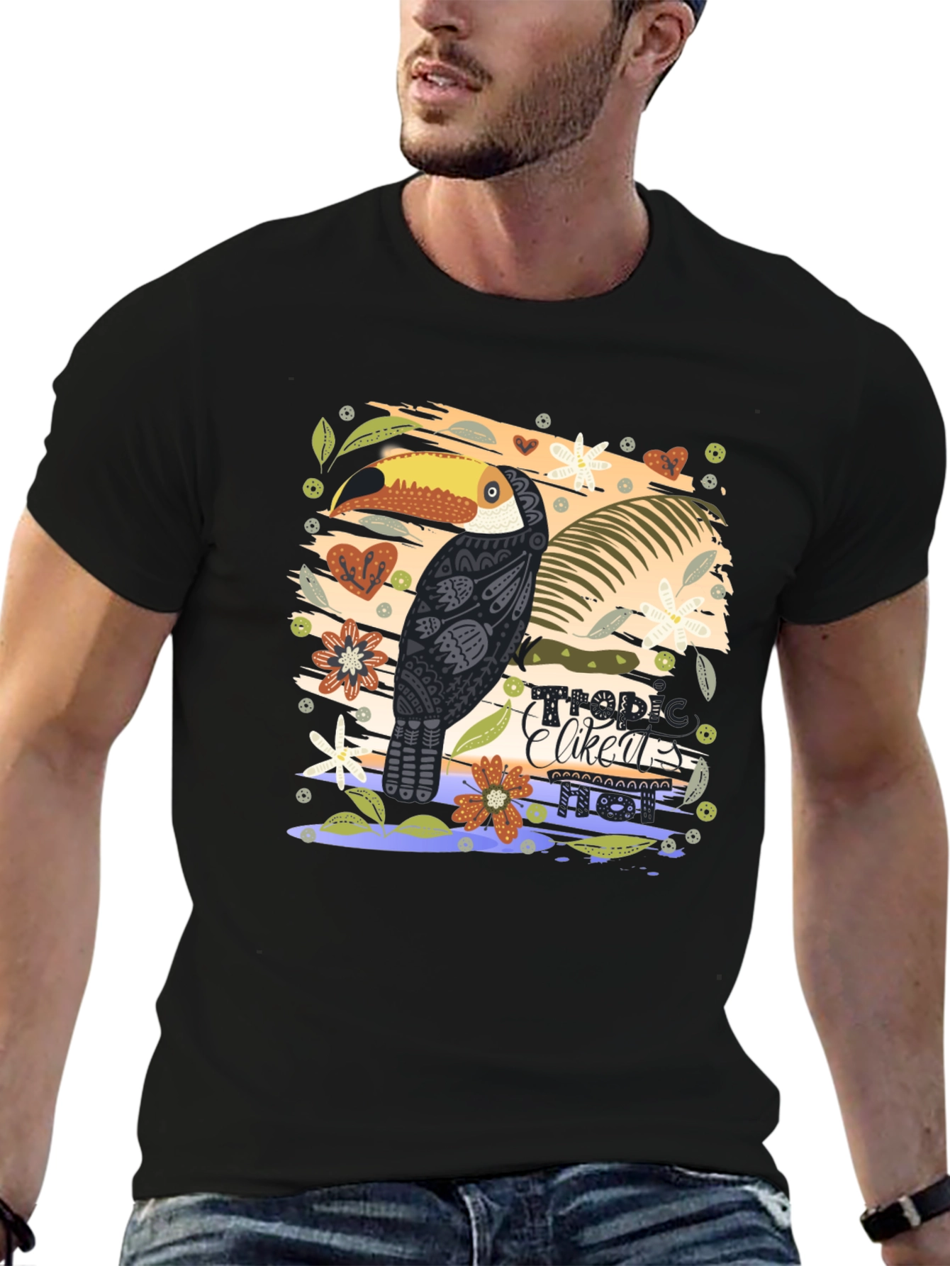 Tropical Toucan Graphic Tee - Modern Style