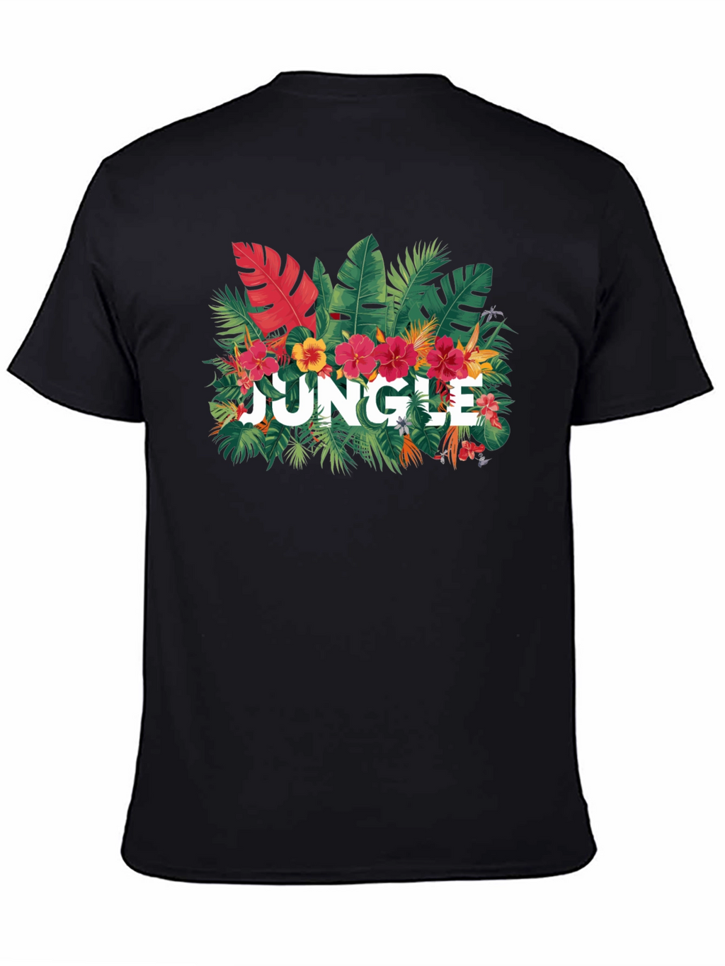 Jungle Graphic Print Black T-Shirt