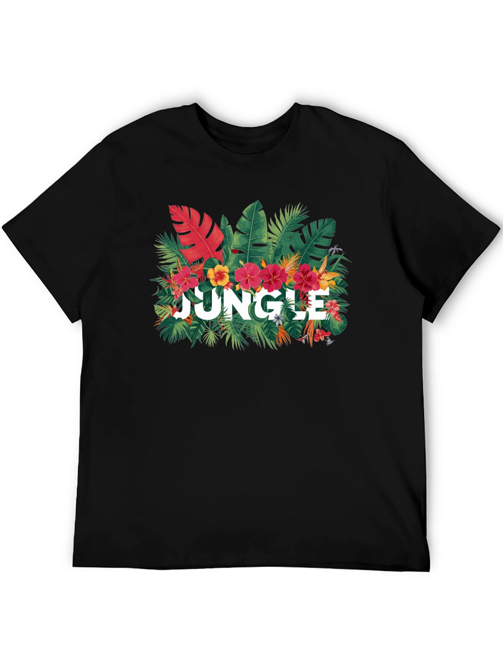 Jungle Graphic Print Black T-Shirt