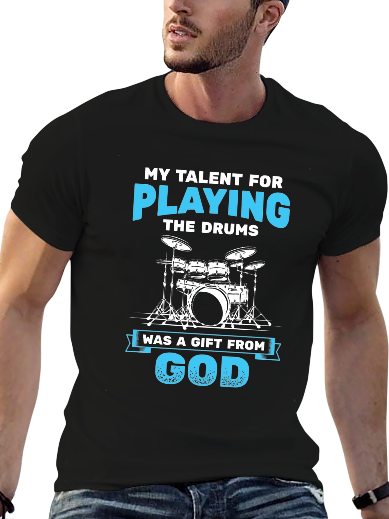Drummers Gift T-Shirt - My Talent For Playing The Drums Cotton Tee
